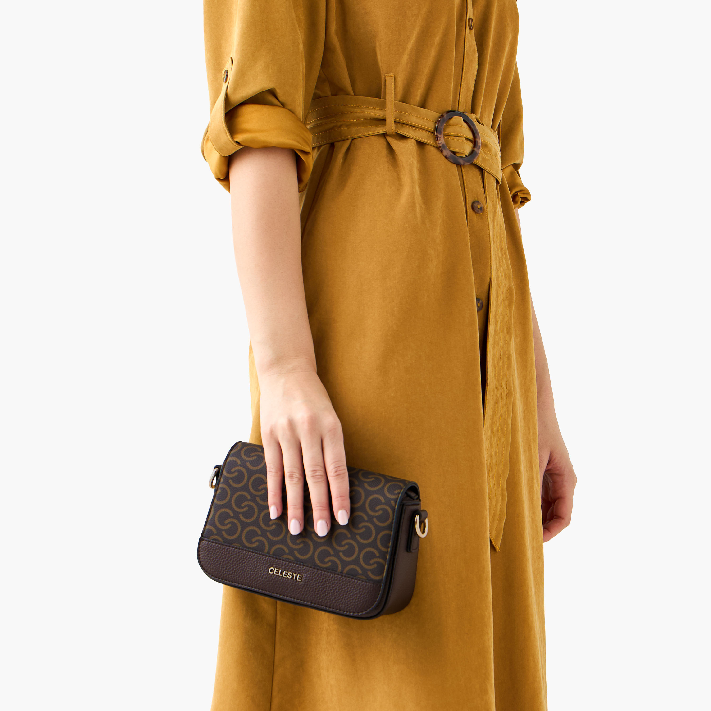 Celeste Monogram Print Crossbody Bag with Detachable Strap and Flap Closure-women-bagsandwallets-handbags-image-8
