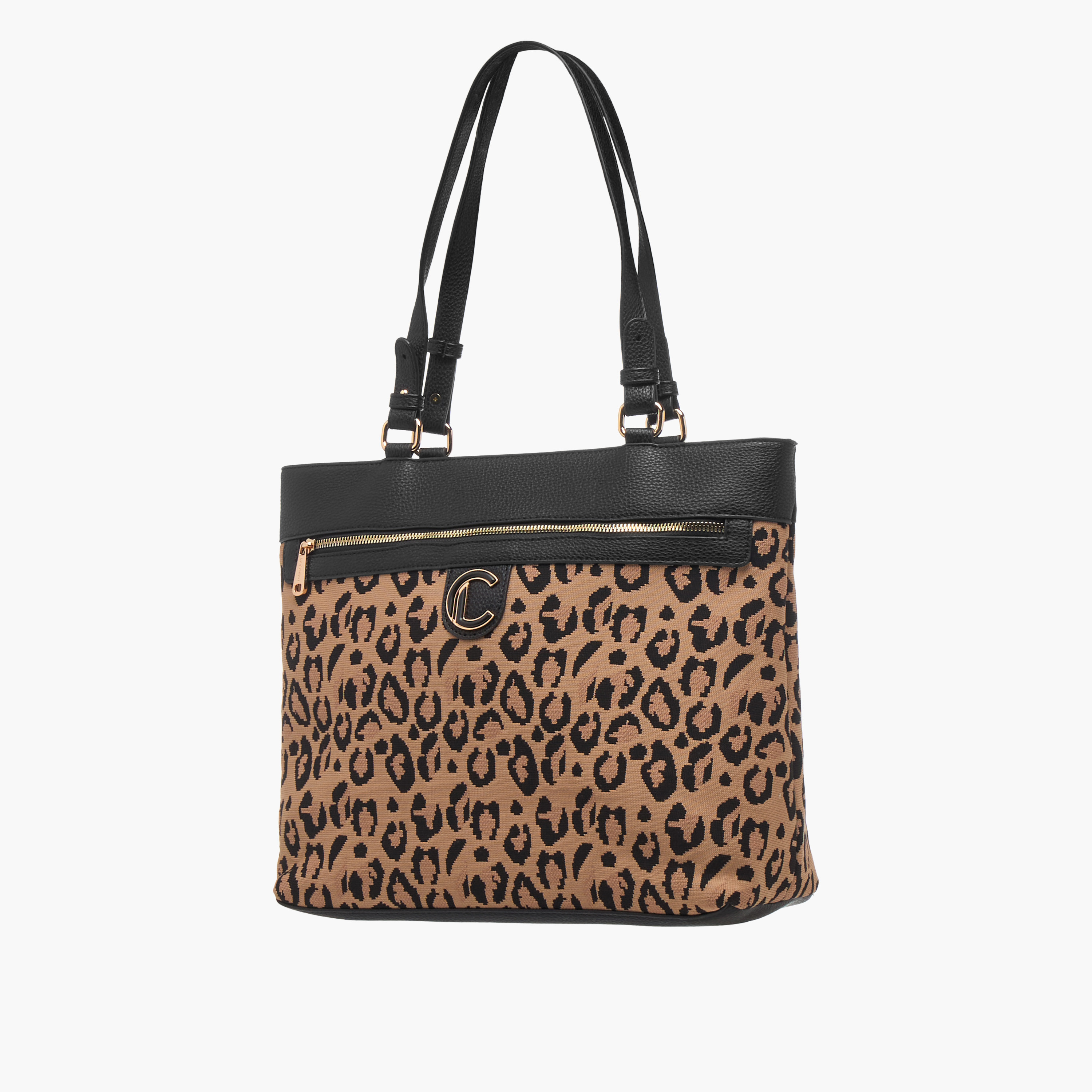 Le Confort Animal Print Tote Bag with Zip Closure-women-bagsandwallets-handbags-image-3