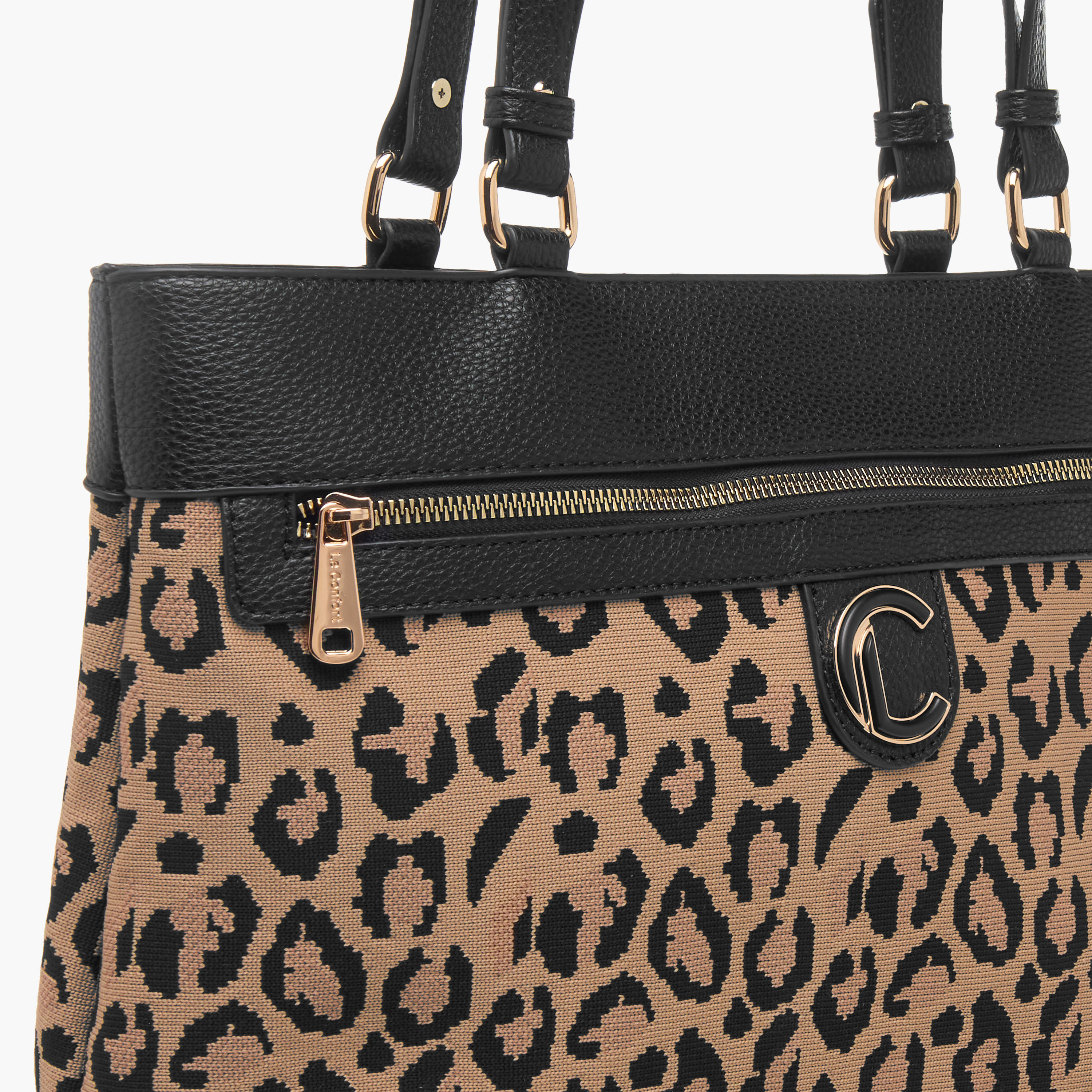 Le Confort Animal Print Tote Bag with Zip Closure-women-bagsandwallets-handbags-image-5
