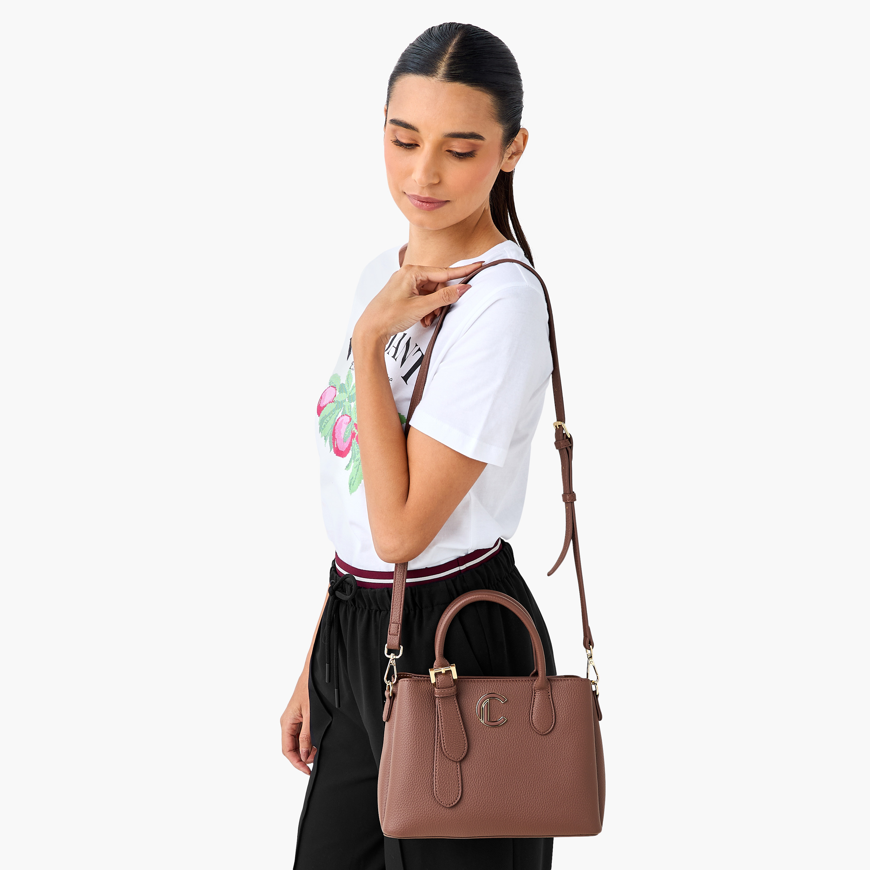 Le Confort Textured Tote Bag with Detachable Strap and Zip Closure-women-bagsandwallets-handbags-image-2