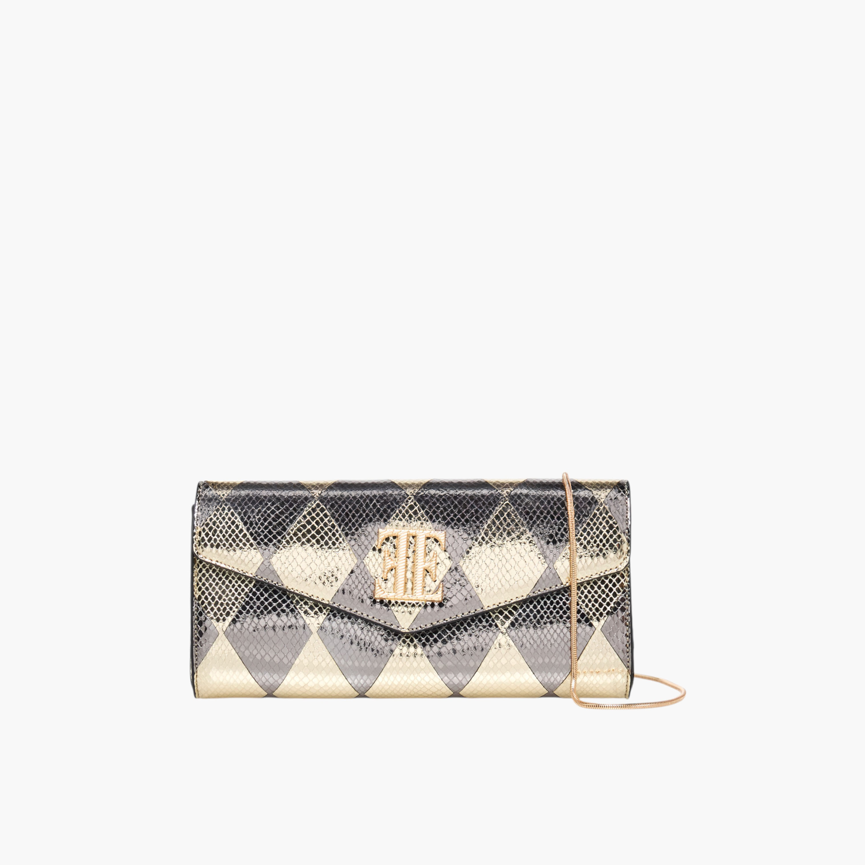 Elle Metallic Textured Crossbody Bag with Detachable Strap and Magnetic Button Closure-women-bagsandwallets-handbags-image-1