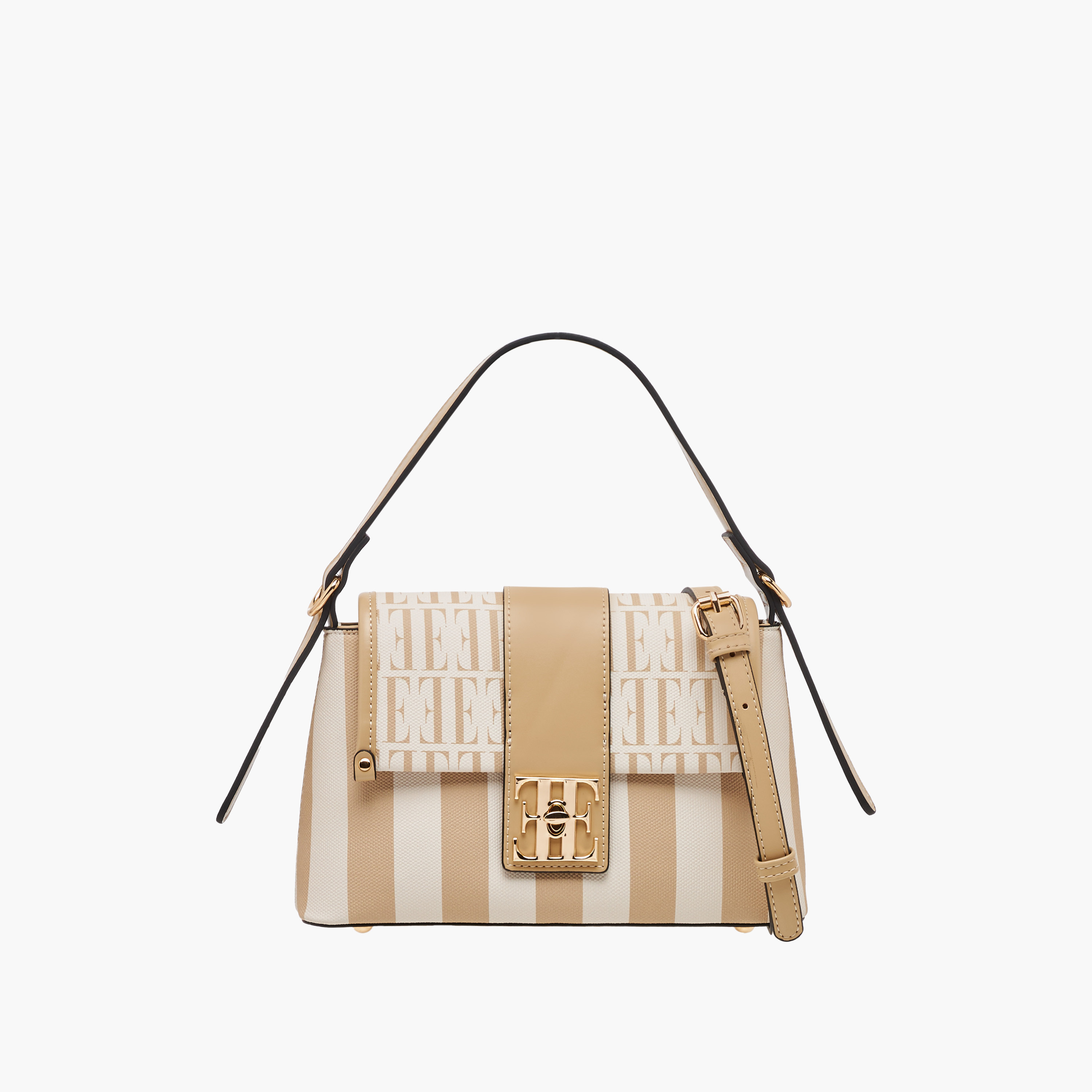Elle Monogram Print Satchel Bag with Adjustable Strap-women-bagsandwallets-handbags-image-1
