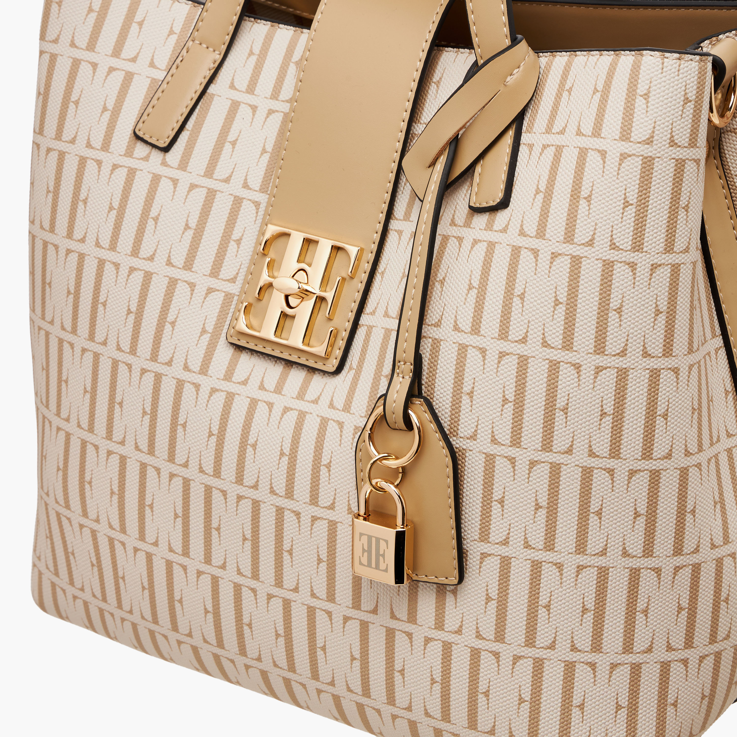 شنطة توتي بطبعات مونوجرام ومقبض مزدوج وقفل إغلاق تويست من إيل-women-bagsandwallets-handbags-image-5