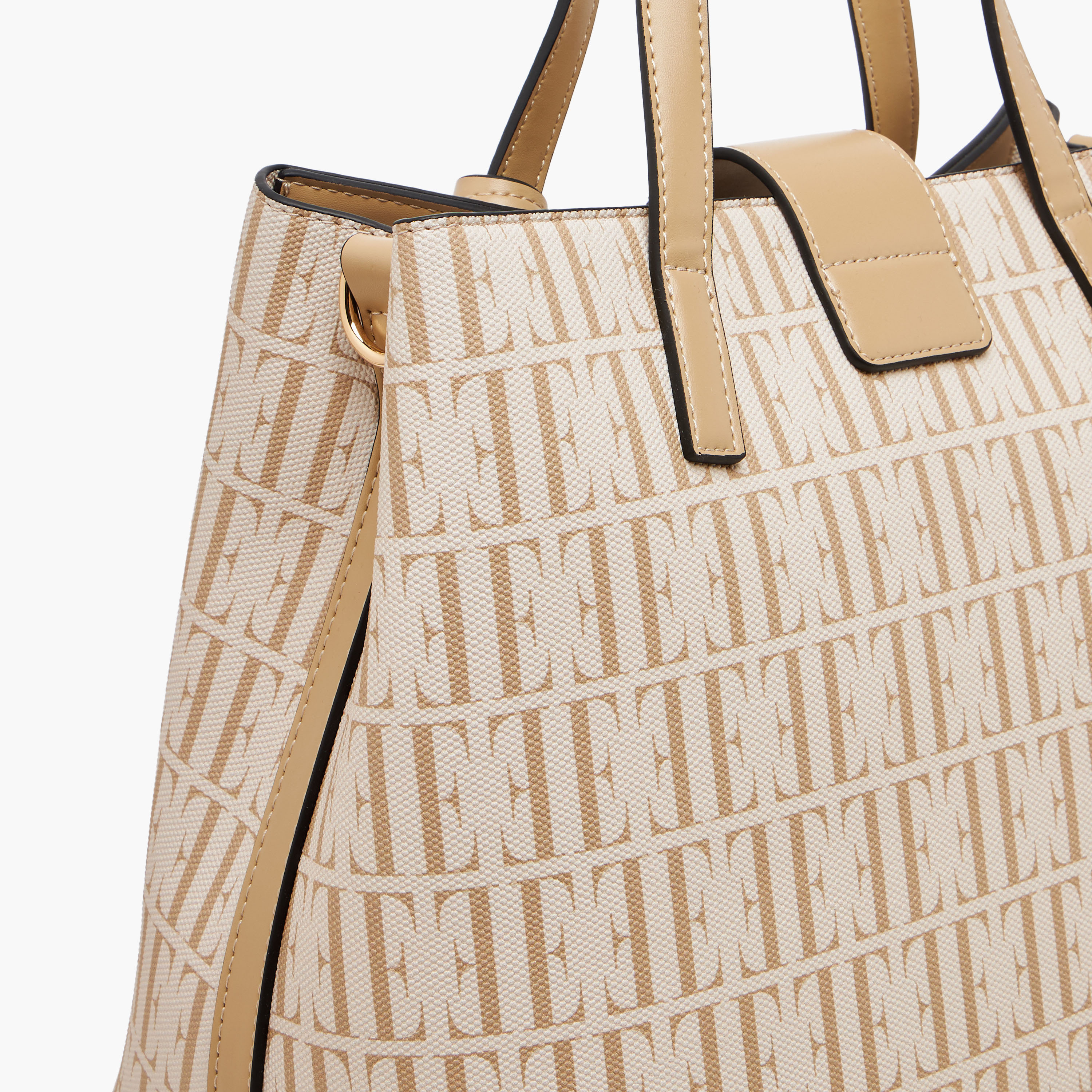 شنطة توتي بطبعات مونوجرام ومقبض مزدوج وقفل إغلاق تويست من إيل-women-bagsandwallets-handbags-image-6