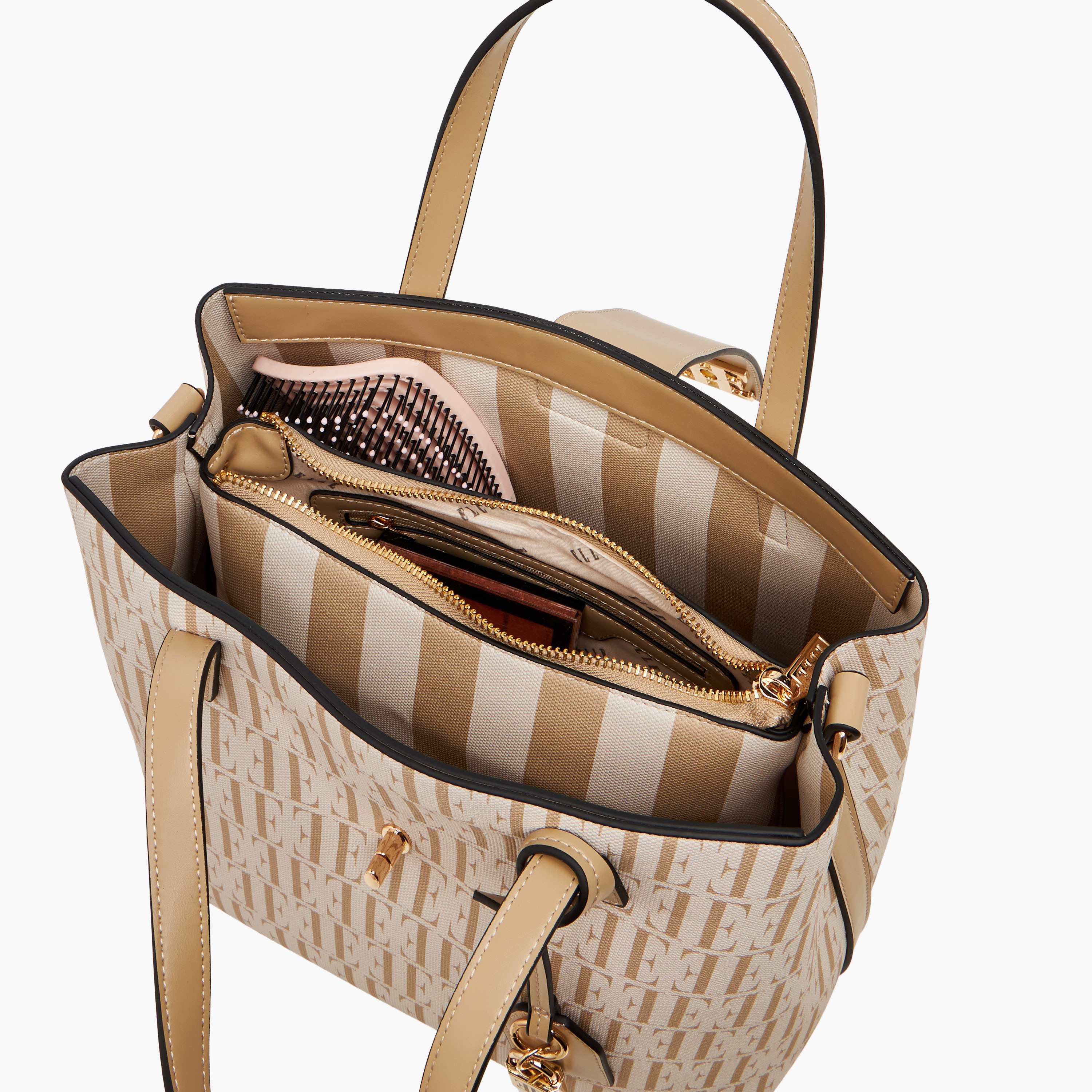 شنطة توتي بطبعات مونوجرام ومقبض مزدوج وقفل إغلاق تويست من إيل-women-bagsandwallets-handbags-image-9