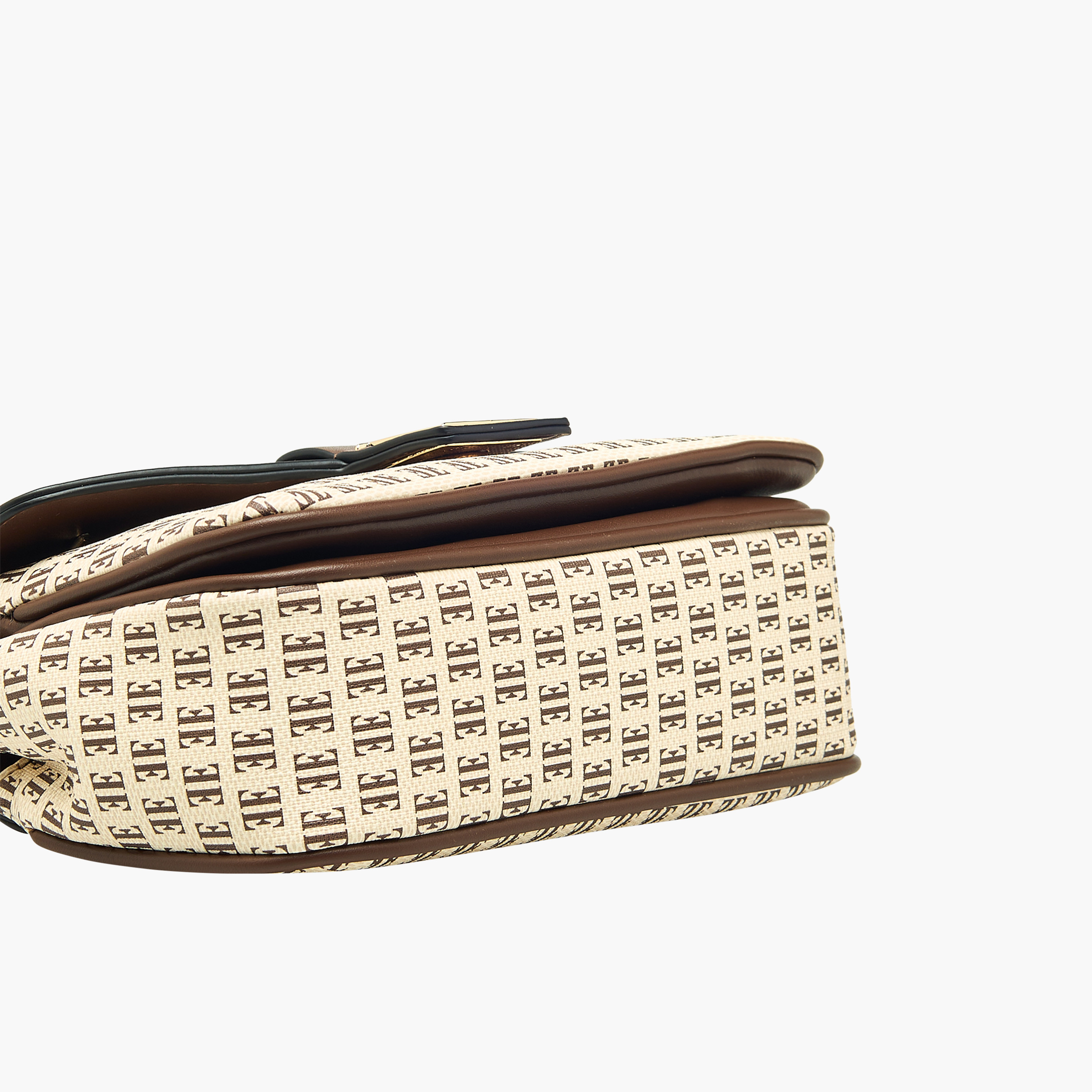 Elle Monogram Print Crossbody Bag with Adjustable Strap and Button Closure-women-bagsandwallets-handbags-image-8