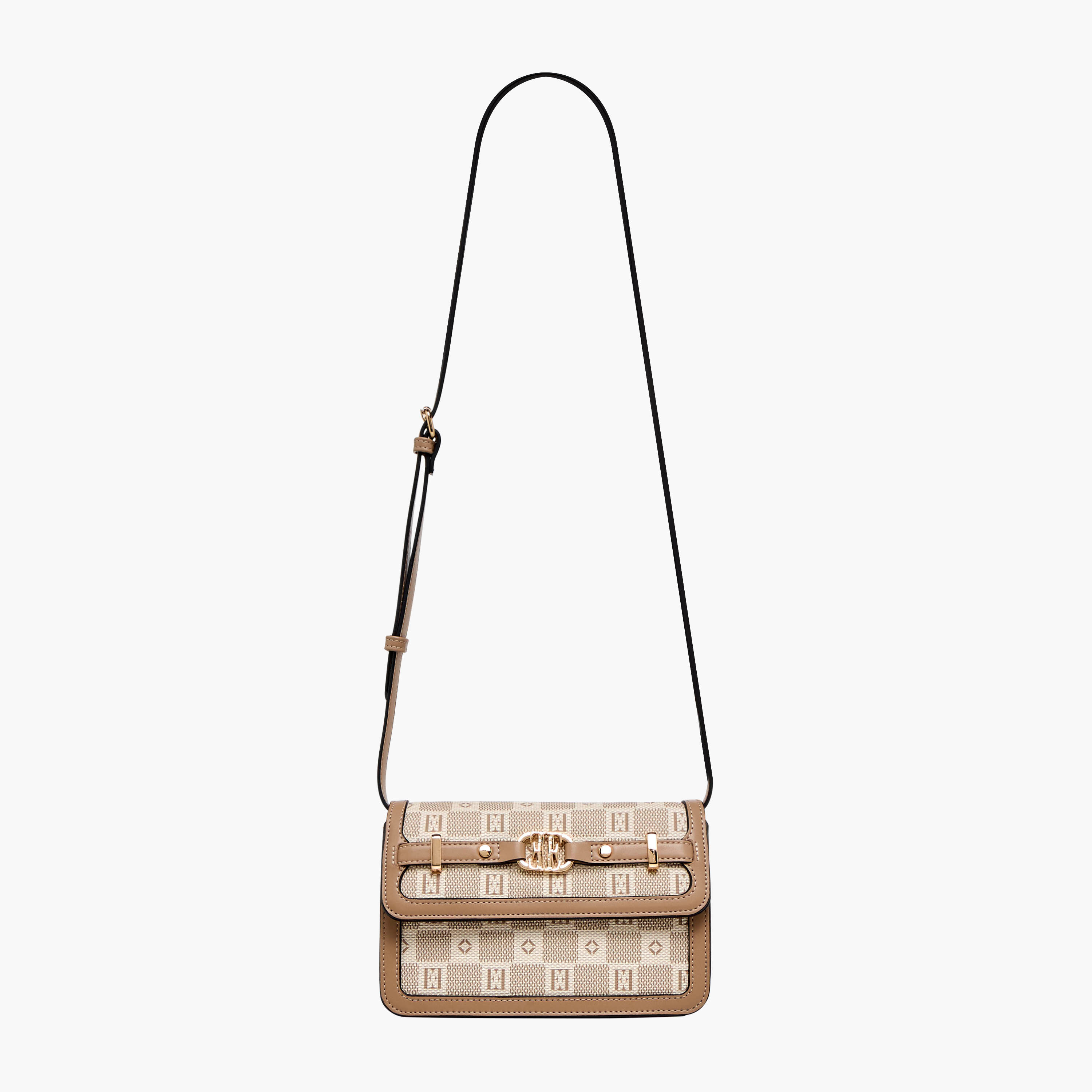 شنطة كروس بودي بحزام قابل للفصل وطيّة إغلاق وطبعات مونوجرام من إيل-women-bagsandwallets-handbags-image-3