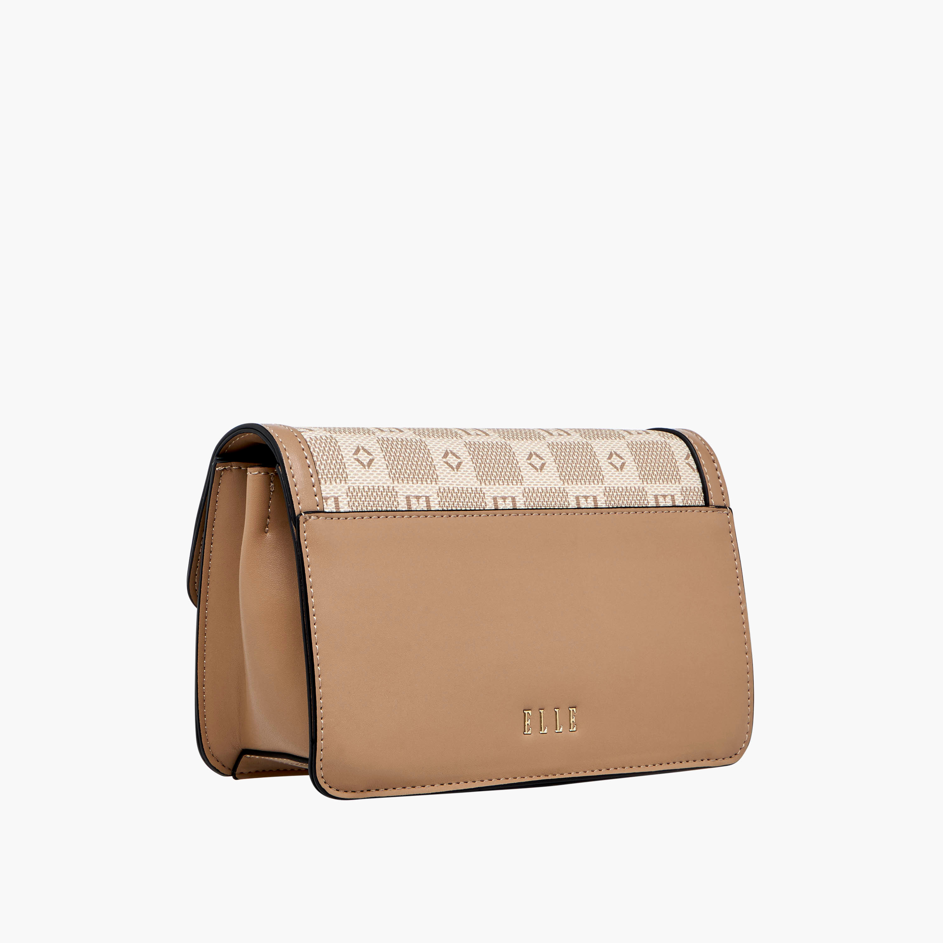شنطة كروس بودي بحزام قابل للفصل وطيّة إغلاق وطبعات مونوجرام من إيل-women-bagsandwallets-handbags-image-4