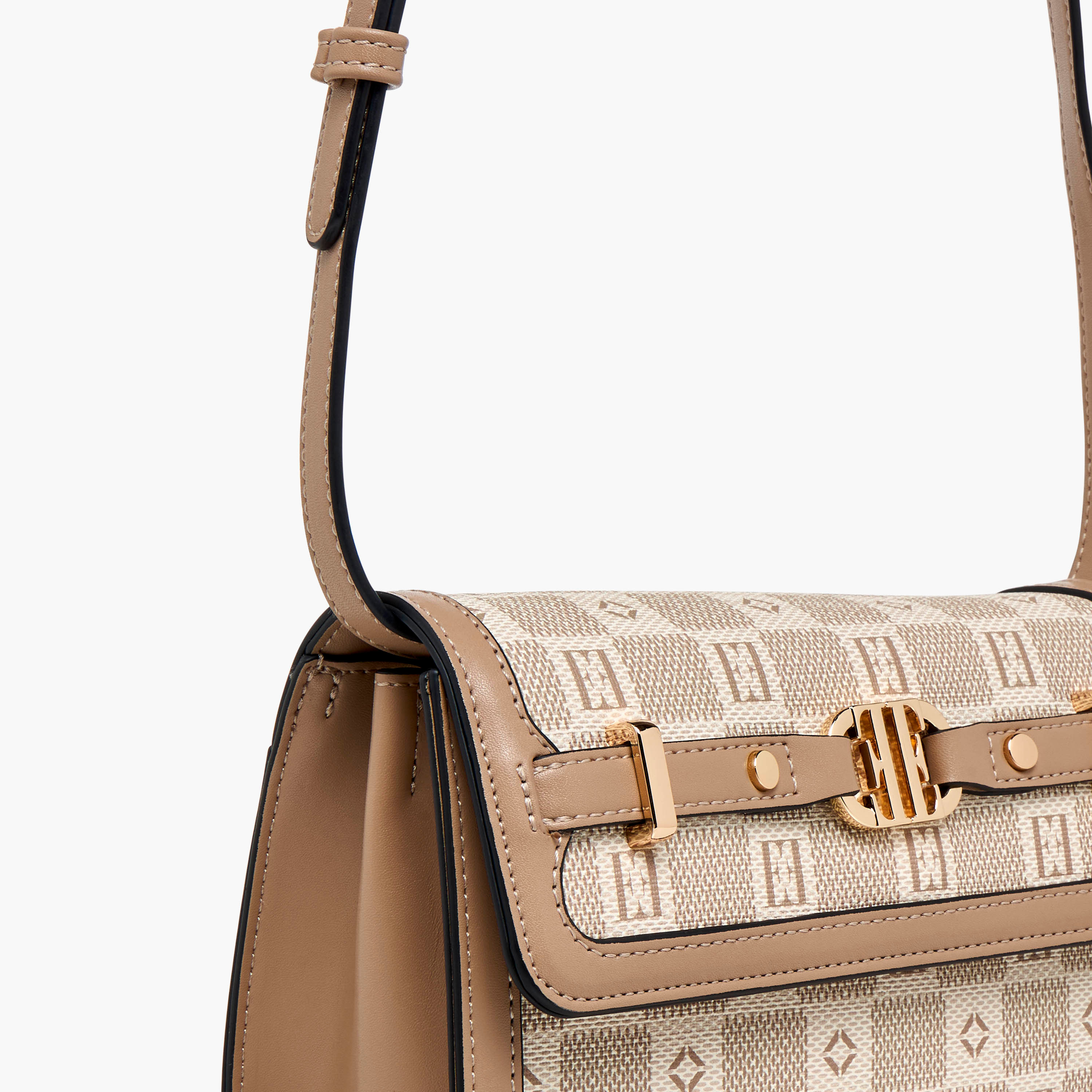 شنطة كروس بودي بحزام قابل للفصل وطيّة إغلاق وطبعات مونوجرام من إيل-women-bagsandwallets-handbags-image-6