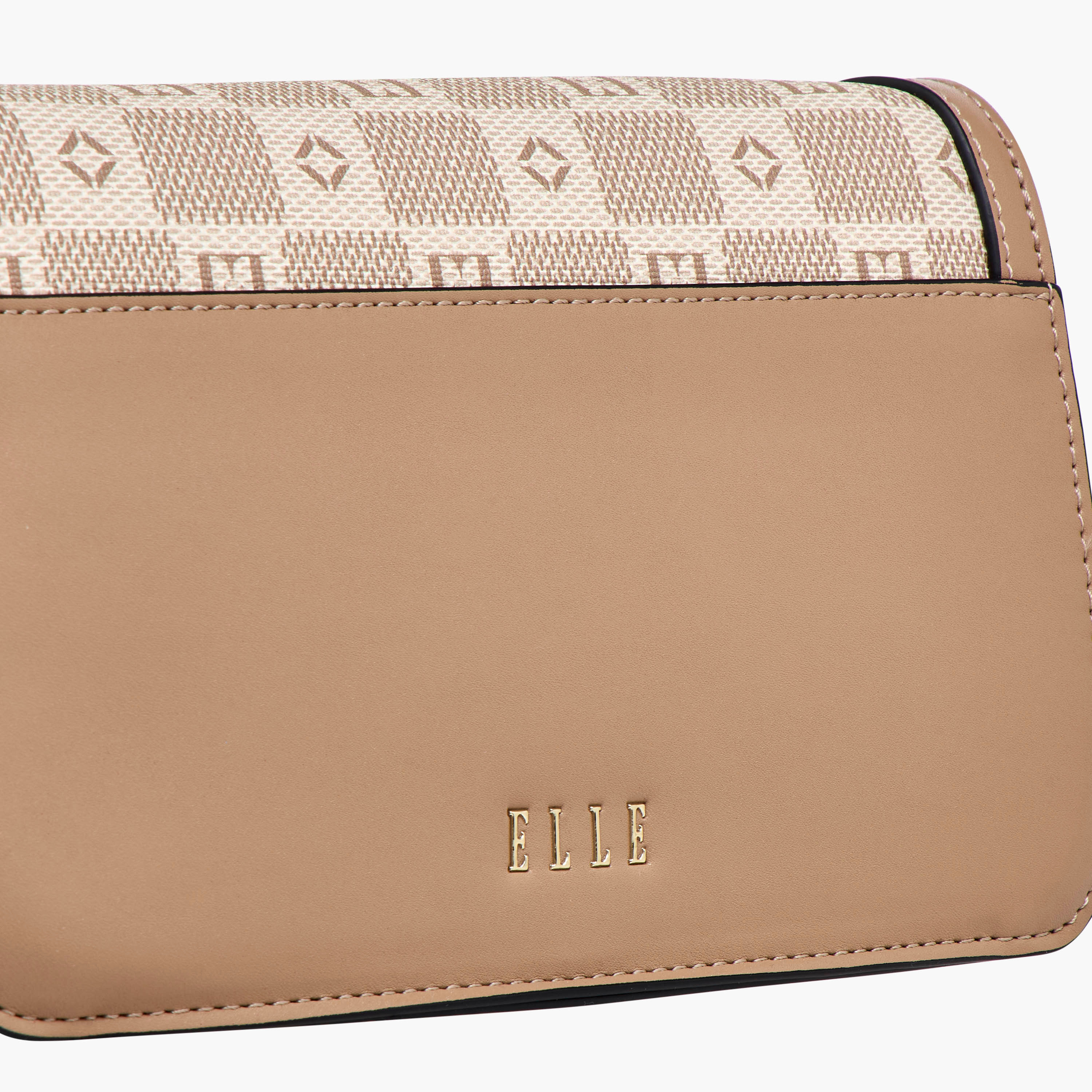 شنطة كروس بودي بحزام قابل للفصل وطيّة إغلاق وطبعات مونوجرام من إيل-women-bagsandwallets-handbags-image-7