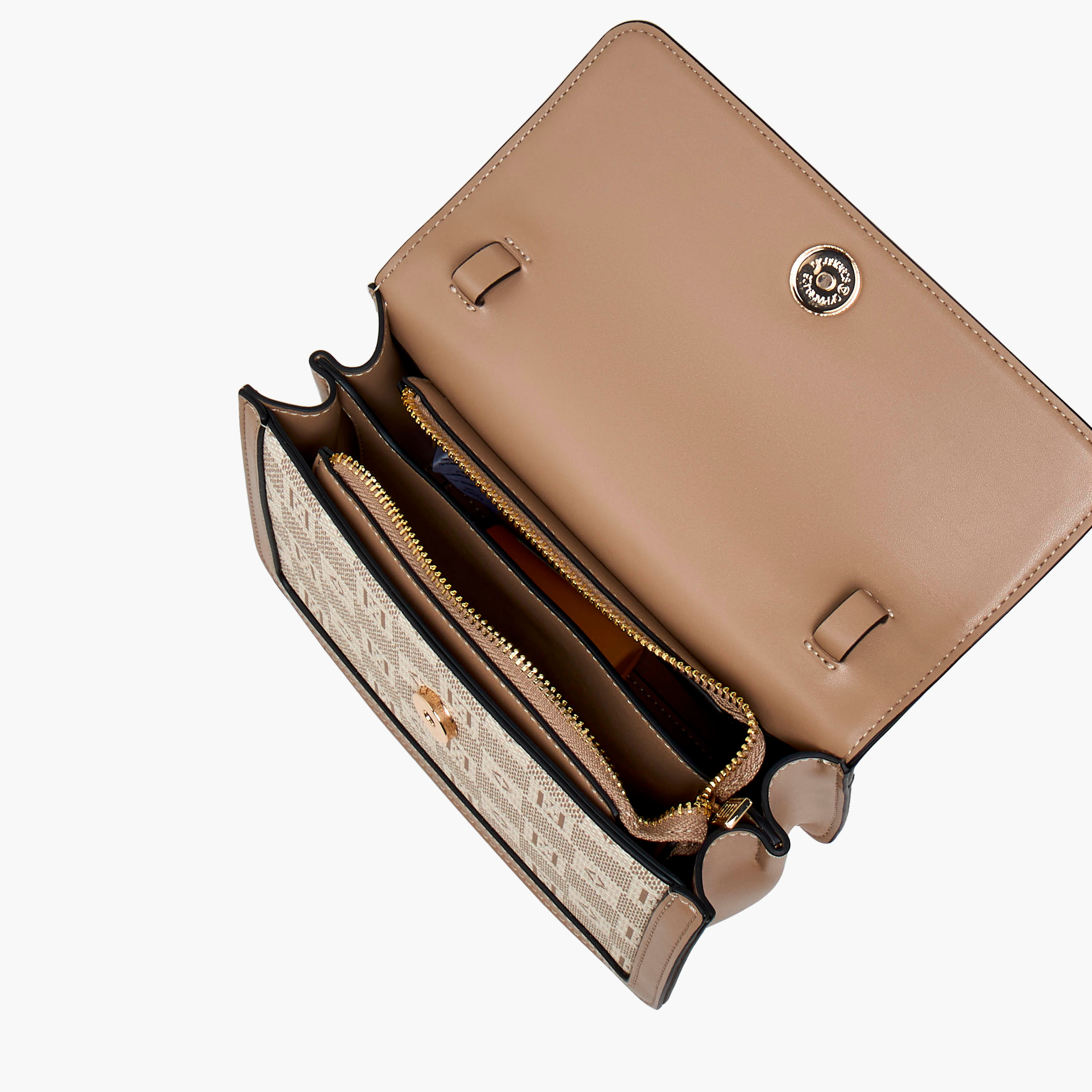 شنطة كروس بودي بحزام قابل للفصل وطيّة إغلاق وطبعات مونوجرام من إيل-women-bagsandwallets-handbags-image-9