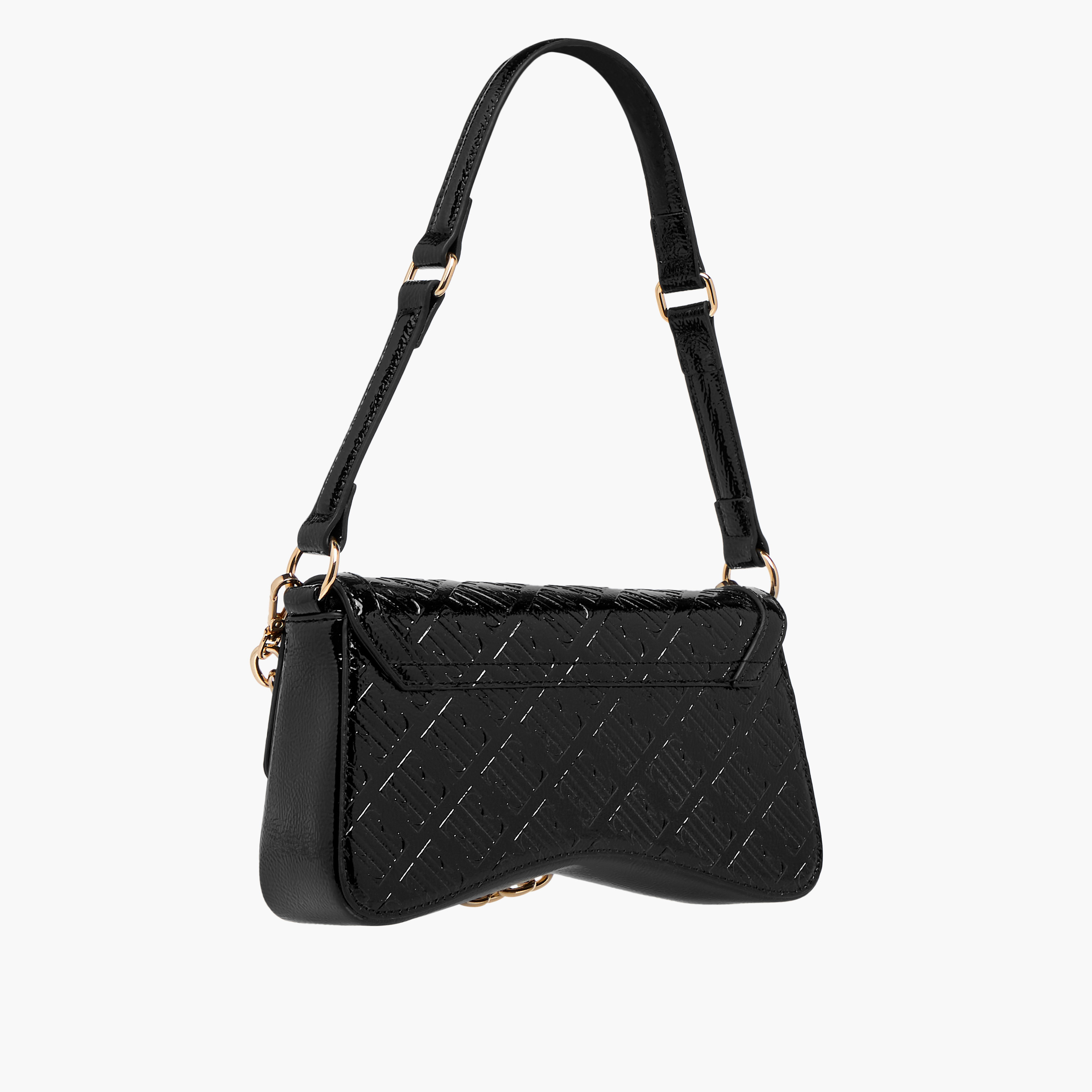 شنطة كتف بنقوش مونوجرام وزر إغلاق من إيل-women-bagsandwallets-handbags-image-5