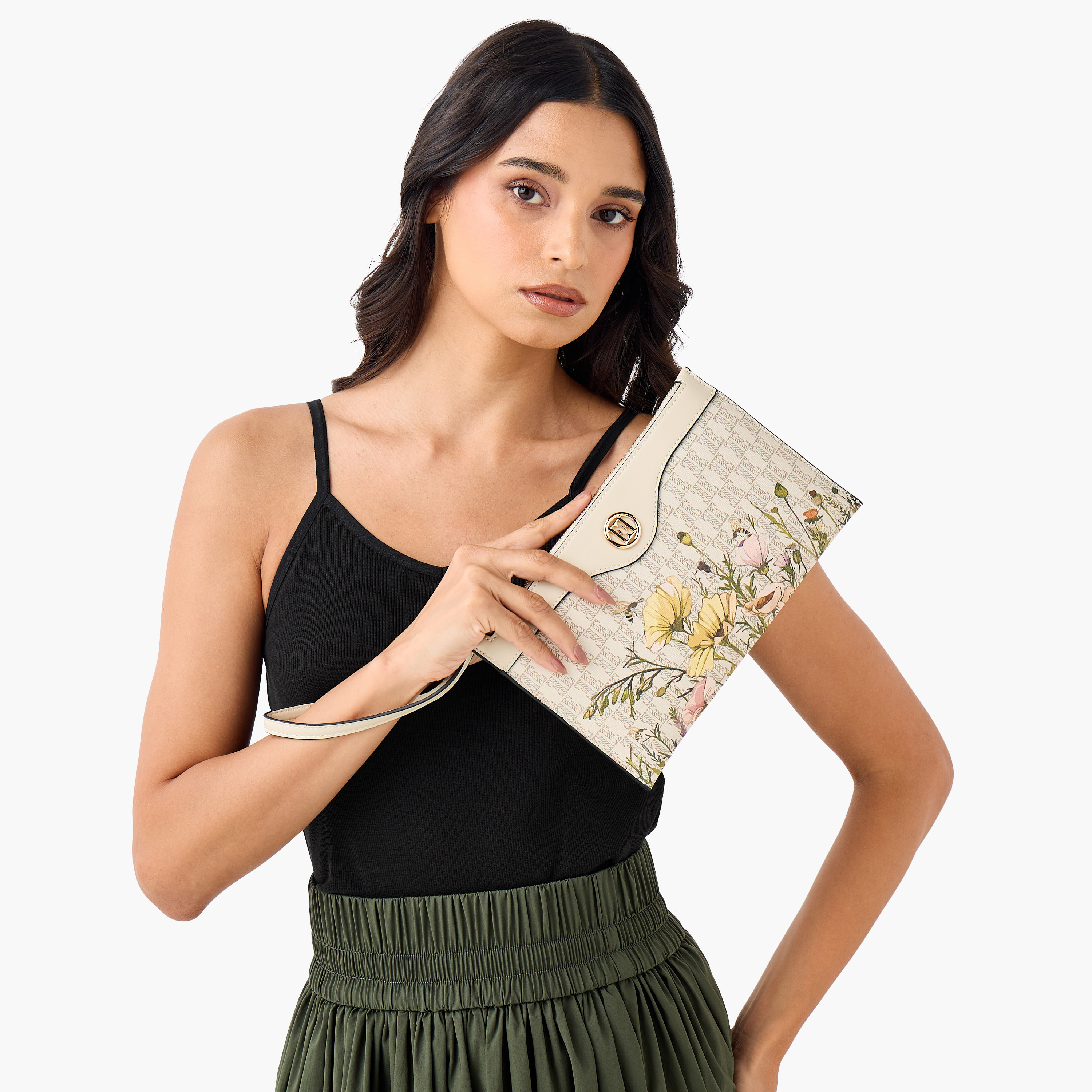 شنطة كلاتش بسحاب إغلاق وطبعات مونوجرام من إيل-women-bagsandwallets-handbags-image-2