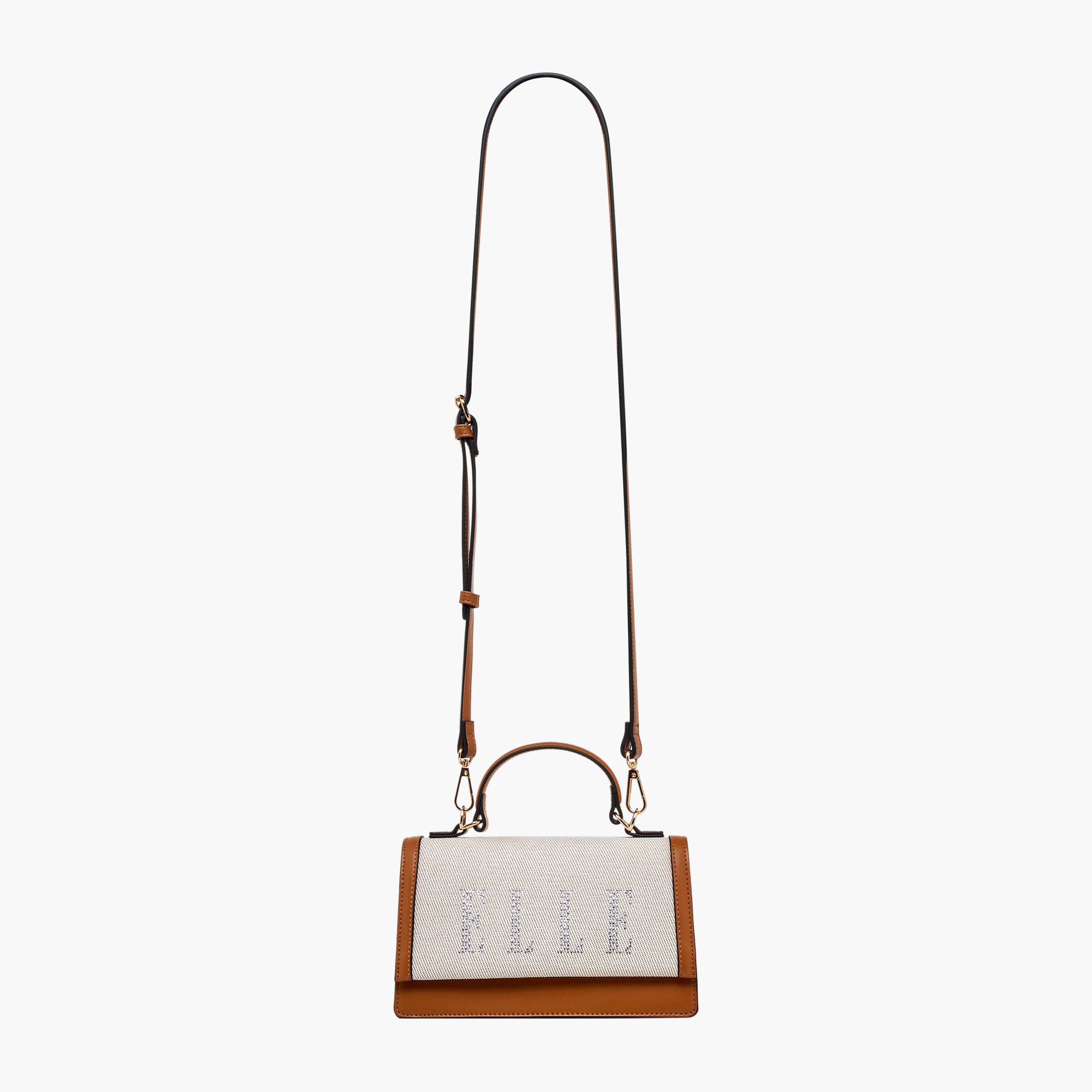 Elle Logo Embellished Satchel Bag with Grab Handle-women-bagsandwallets-handbags-image-3