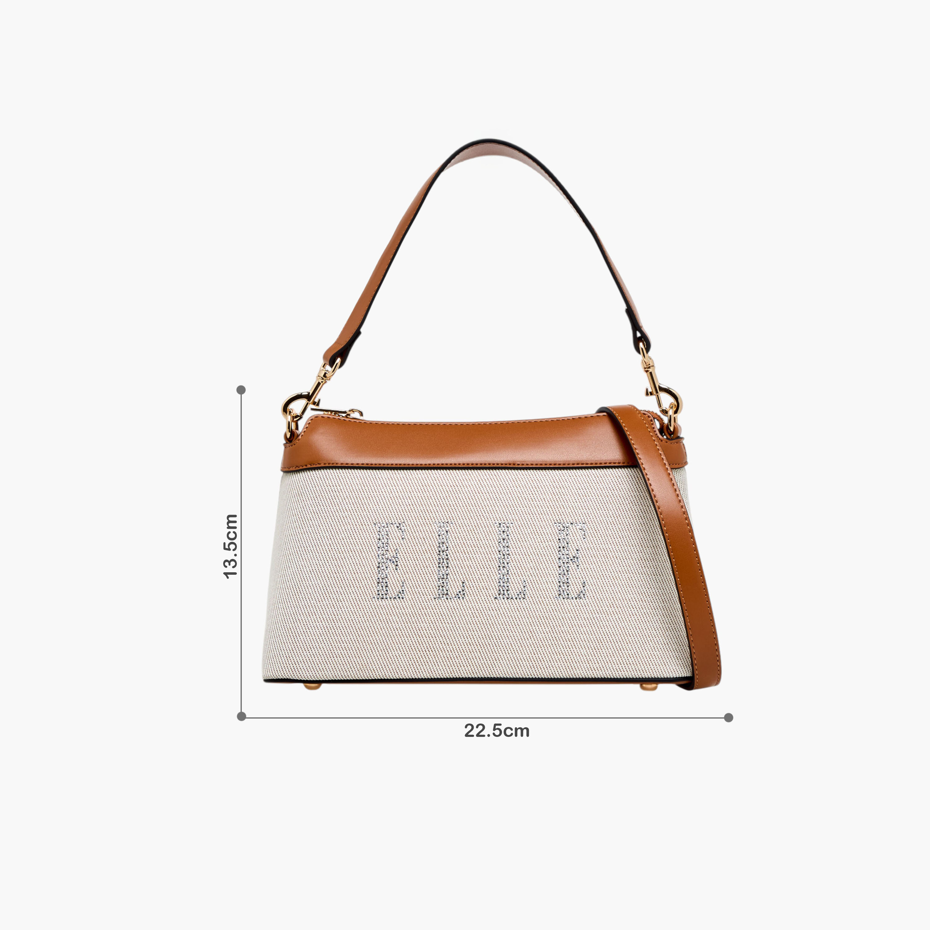 Elle Logo Detail Crossbody Bag with Adjustable Strap and Zip Closure-women-bagsandwallets-handbags-image-2