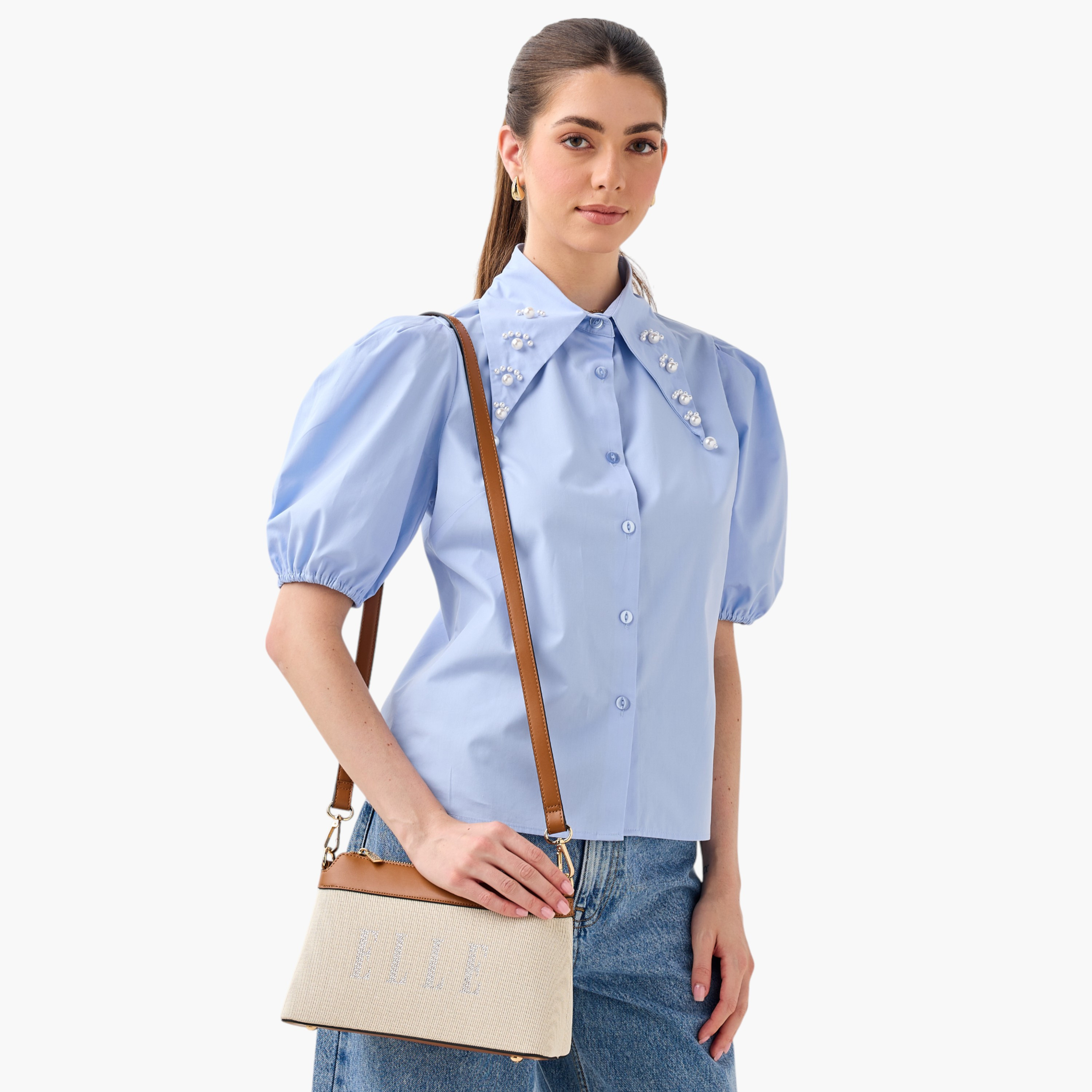 Elle Logo Detail Crossbody Bag with Adjustable Strap and Zip Closure-women-bagsandwallets-handbags-image-3