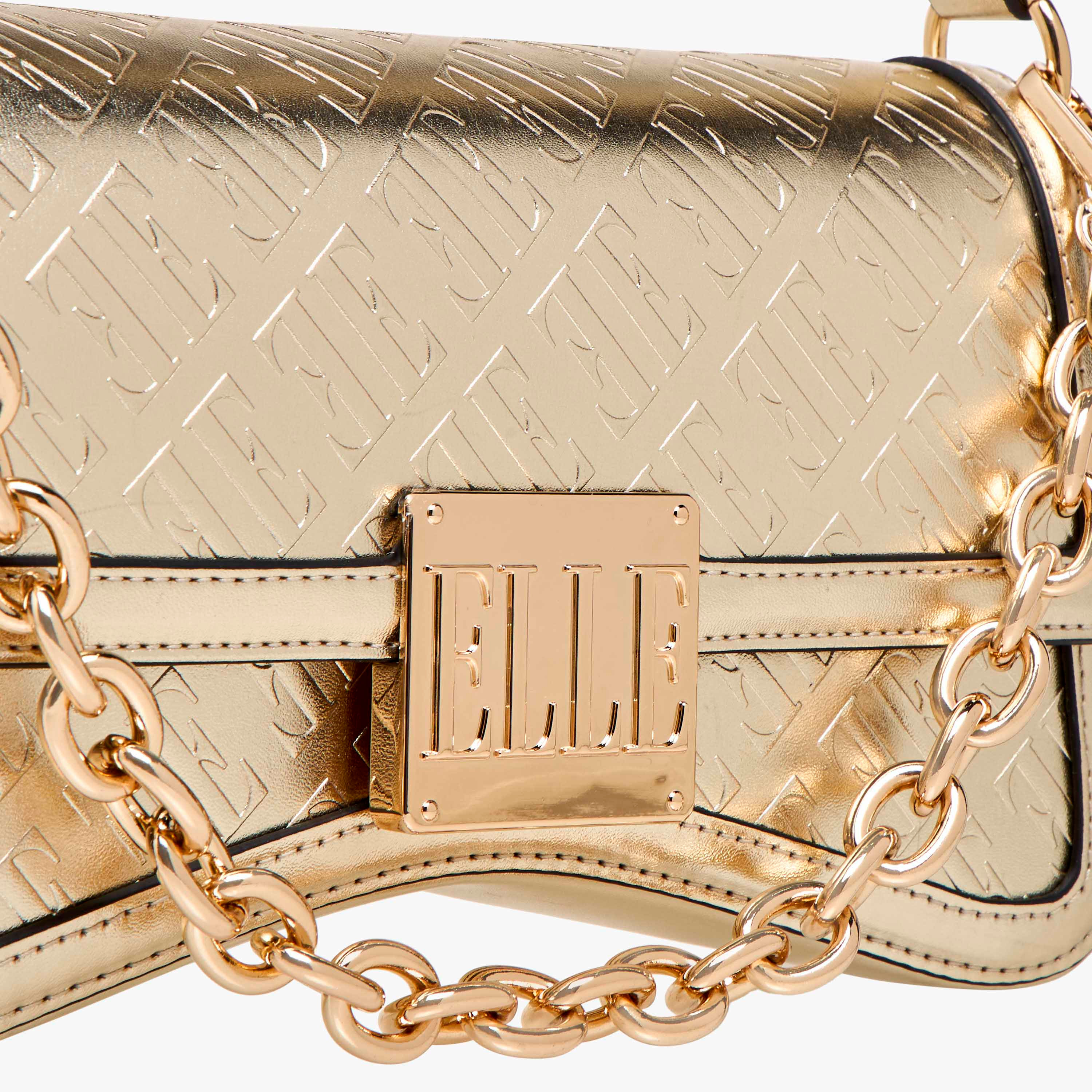 شنطة كتف بنقوش مونوجرام وزر إغلاق من إيل-women-bagsandwallets-handbags-image-6