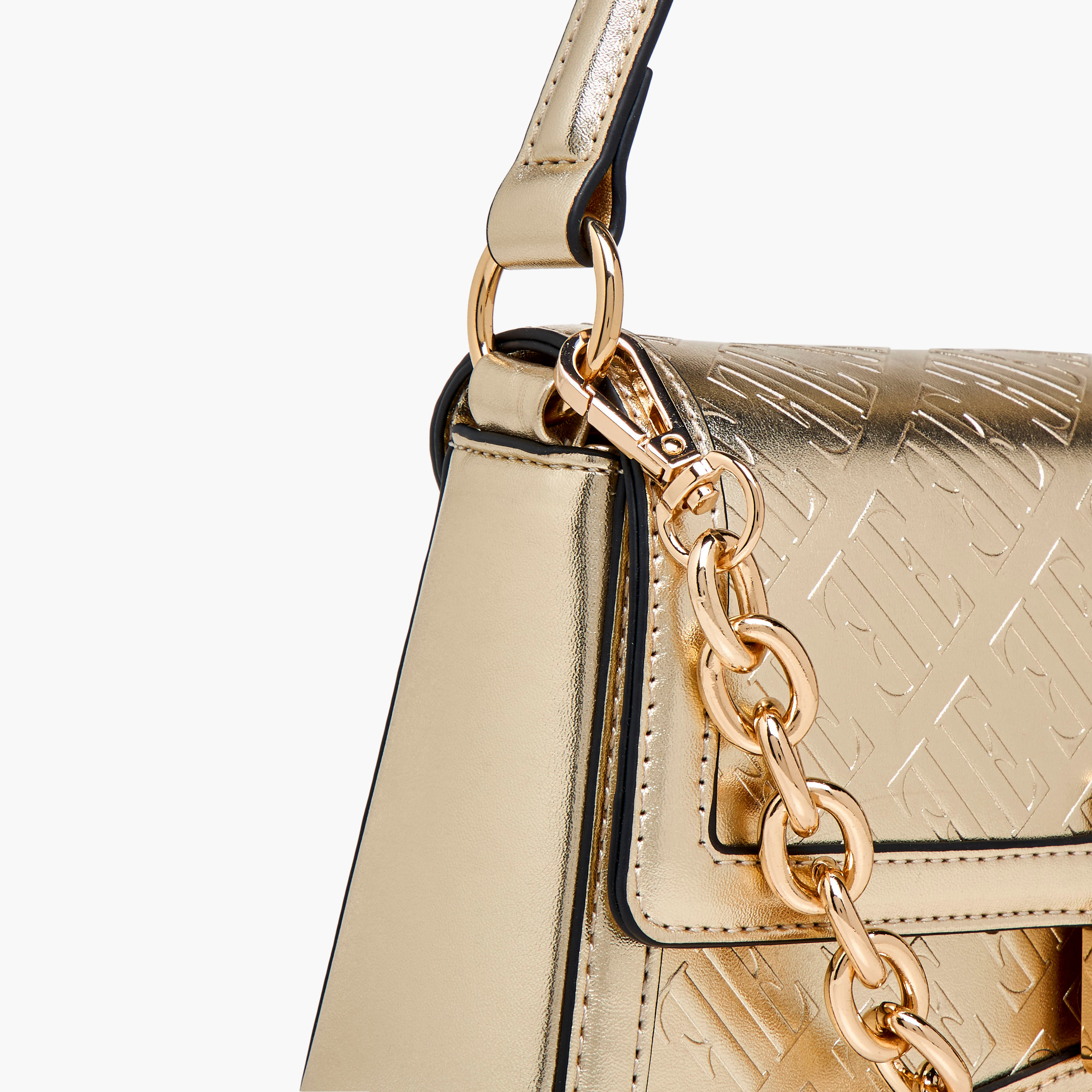شنطة كتف بنقوش مونوجرام وزر إغلاق من إيل-women-bagsandwallets-handbags-image-7