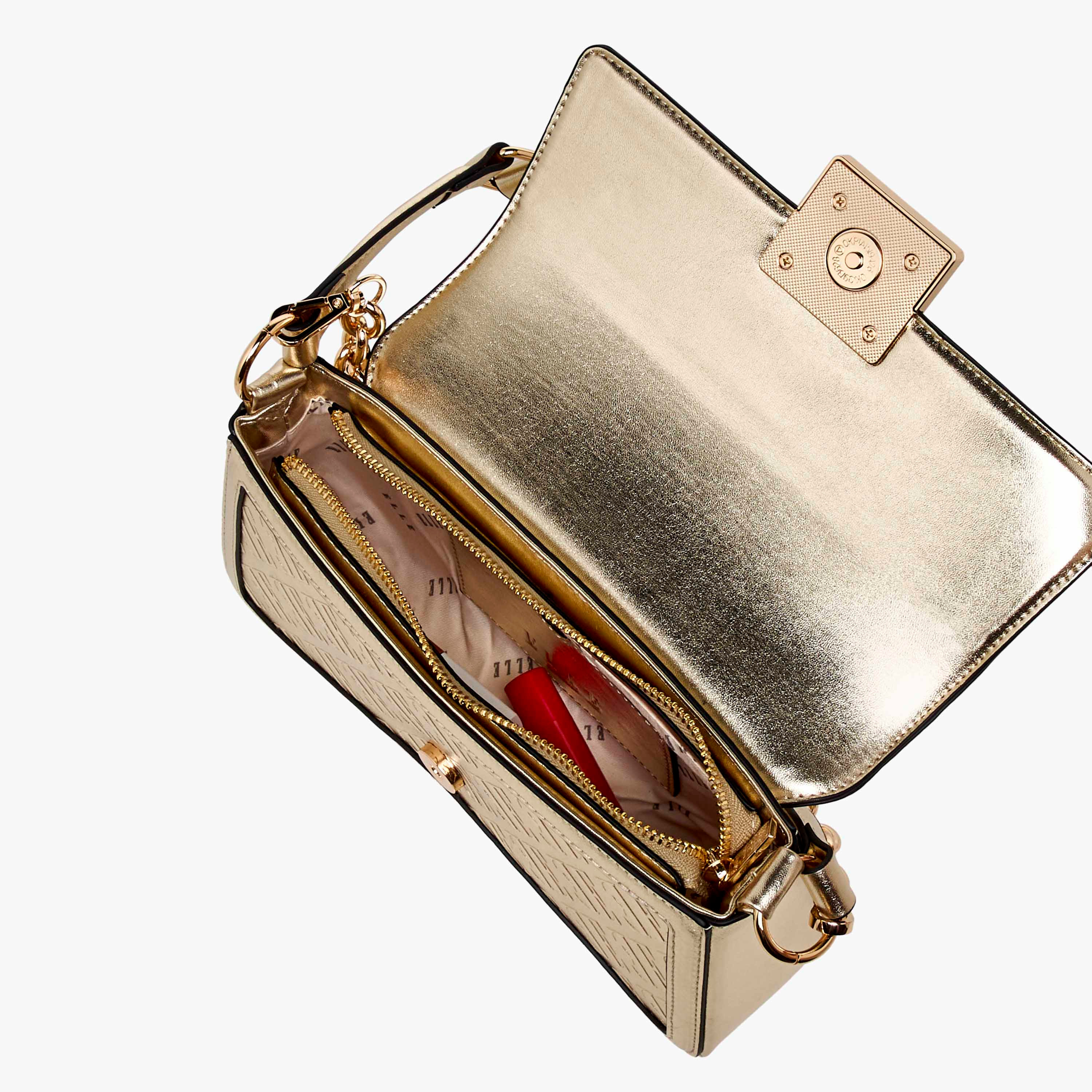 شنطة كتف بنقوش مونوجرام وزر إغلاق من إيل-women-bagsandwallets-handbags-image-9