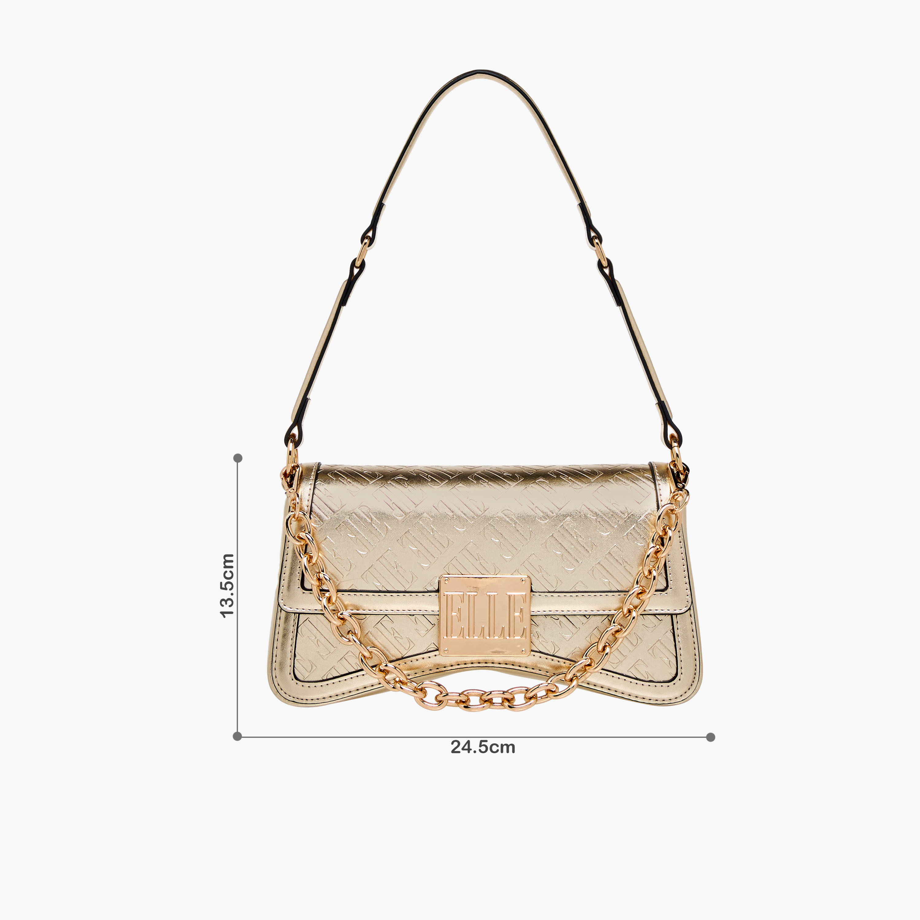 شنطة كتف بنقوش مونوجرام وزر إغلاق من إيل-women-bagsandwallets-handbags-image-2