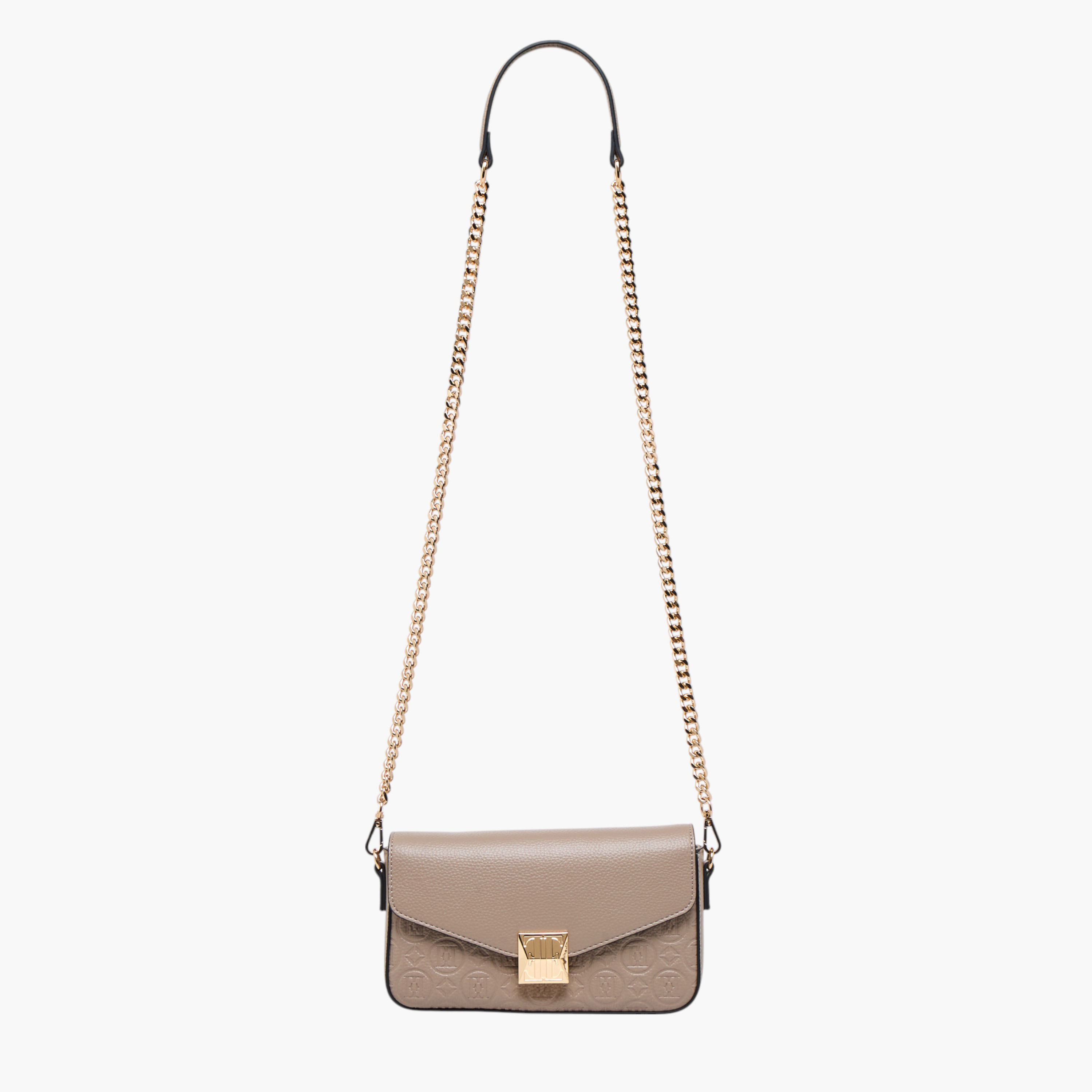 Elle Monogram Embossed Crossbody Bag with Detachable Chain Strap and Flap Closure-women-bagsandwallets-handbags-image-3