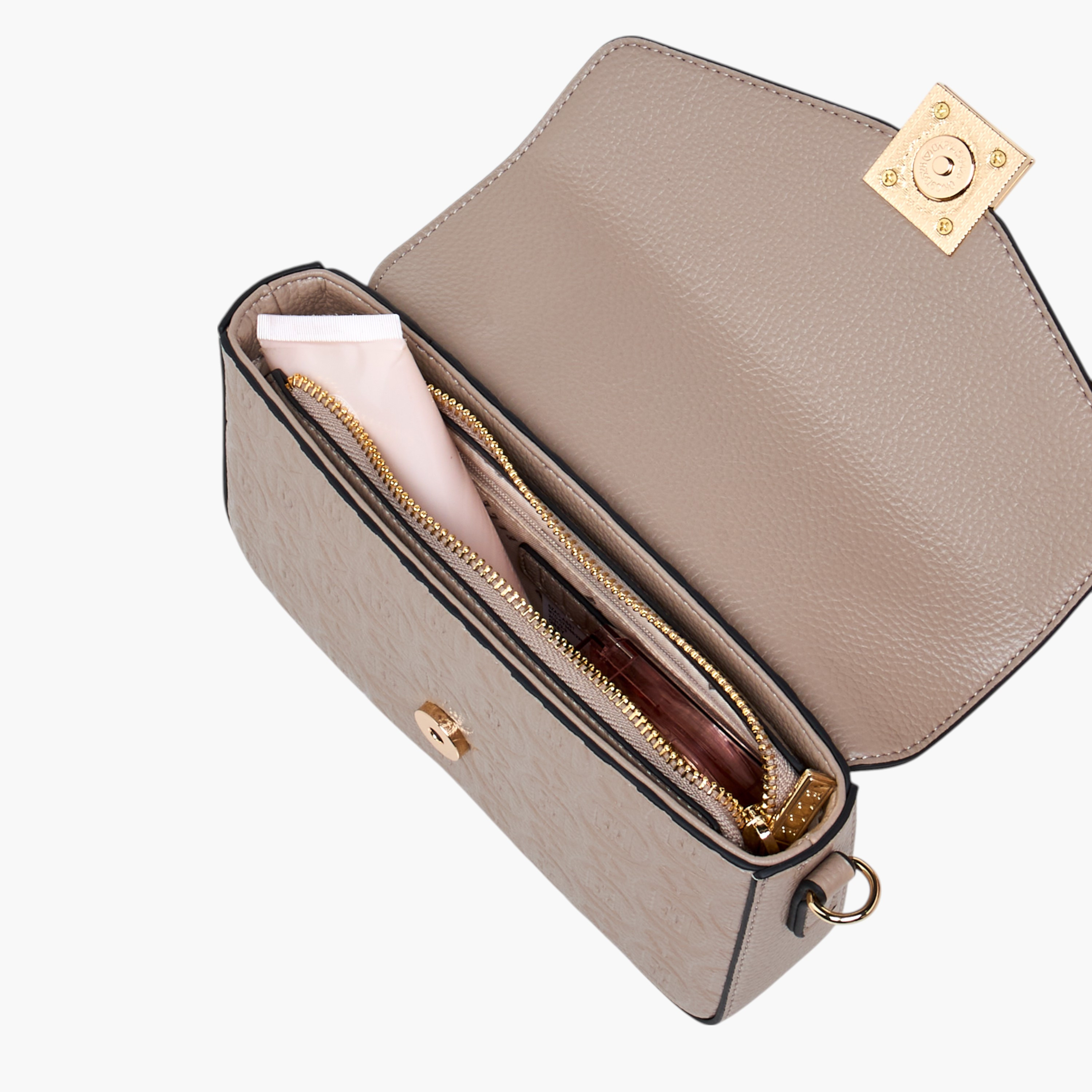 Elle Monogram Embossed Crossbody Bag with Detachable Chain Strap and Flap Closure-women-bagsandwallets-handbags-image-9