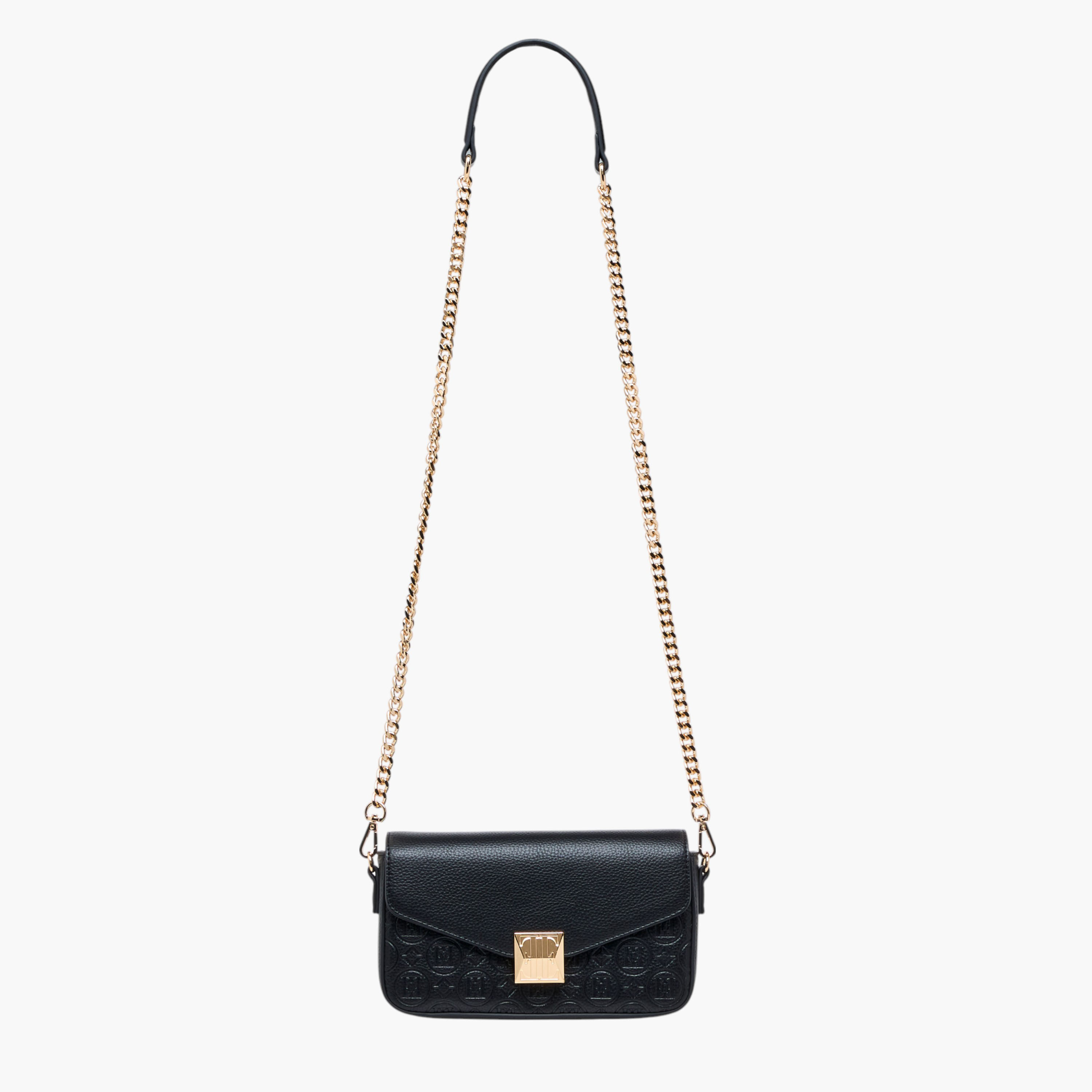 Elle Monogram Embossed Crossbody Bag with Detachable Chain Strap and Flap Closure-women-bagsandwallets-handbags-image-3