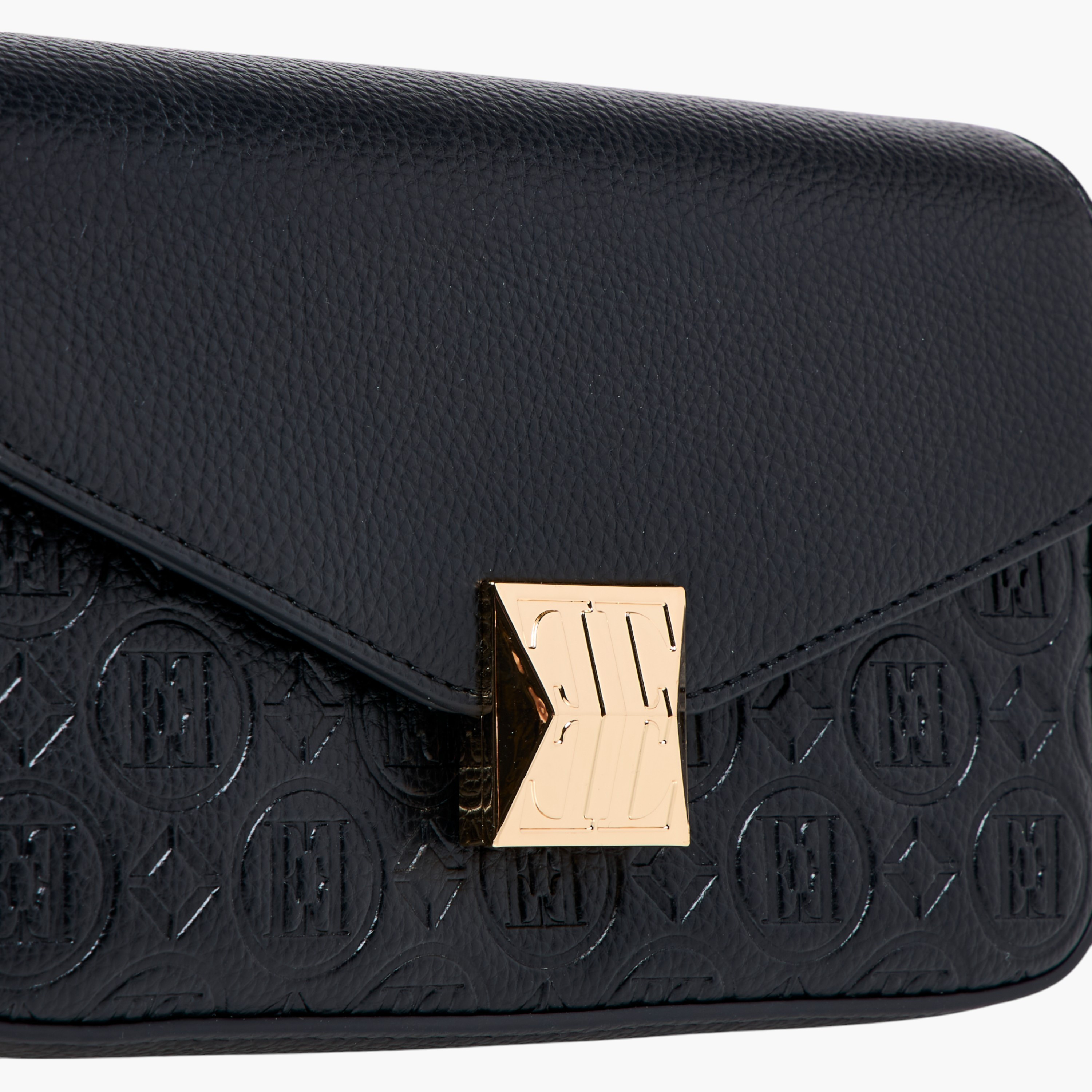 Elle Monogram Embossed Crossbody Bag with Detachable Chain Strap and Flap Closure-women-bagsandwallets-handbags-image-5