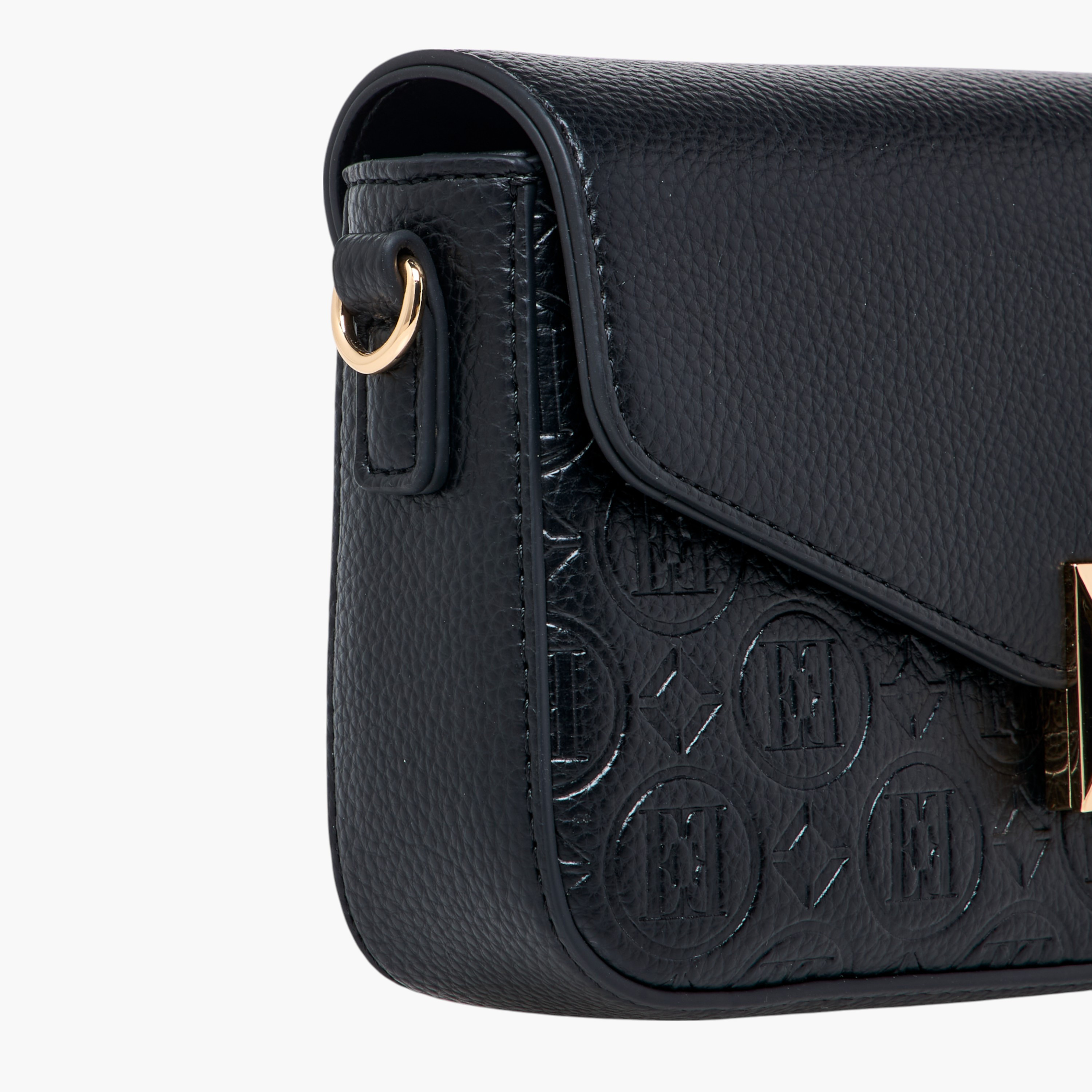 Elle Monogram Embossed Crossbody Bag with Detachable Chain Strap and Flap Closure-women-bagsandwallets-handbags-image-6