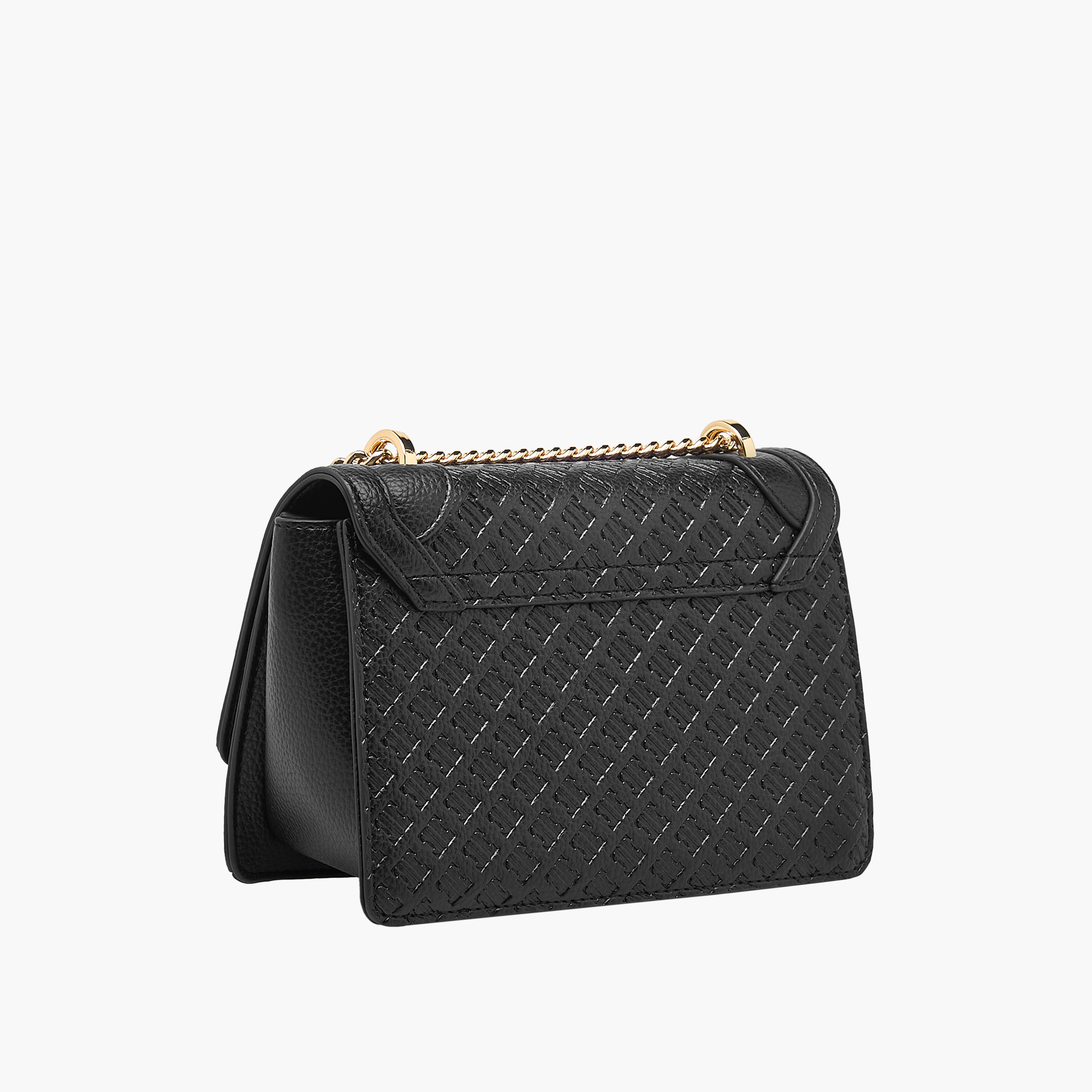 شنطة كروس بودي بحزام سلسلة وطية إغلاق ونقوش مونوجرام من إيل-women-bagsandwallets-handbags-image-4