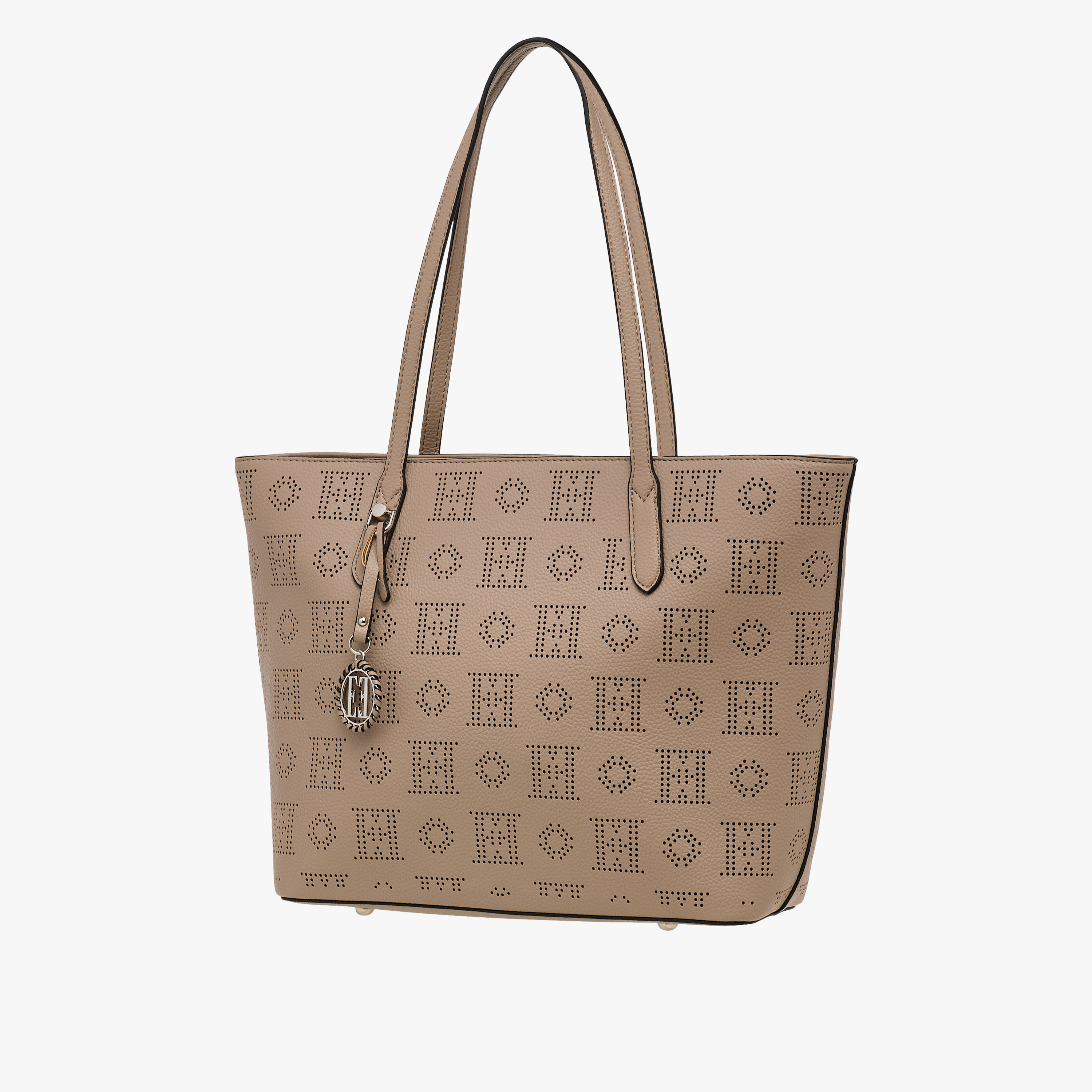 Elle Laser Cut Tote Bag with Double Handle and Zip Closure-women-bagsandwallets-handbags-image-3