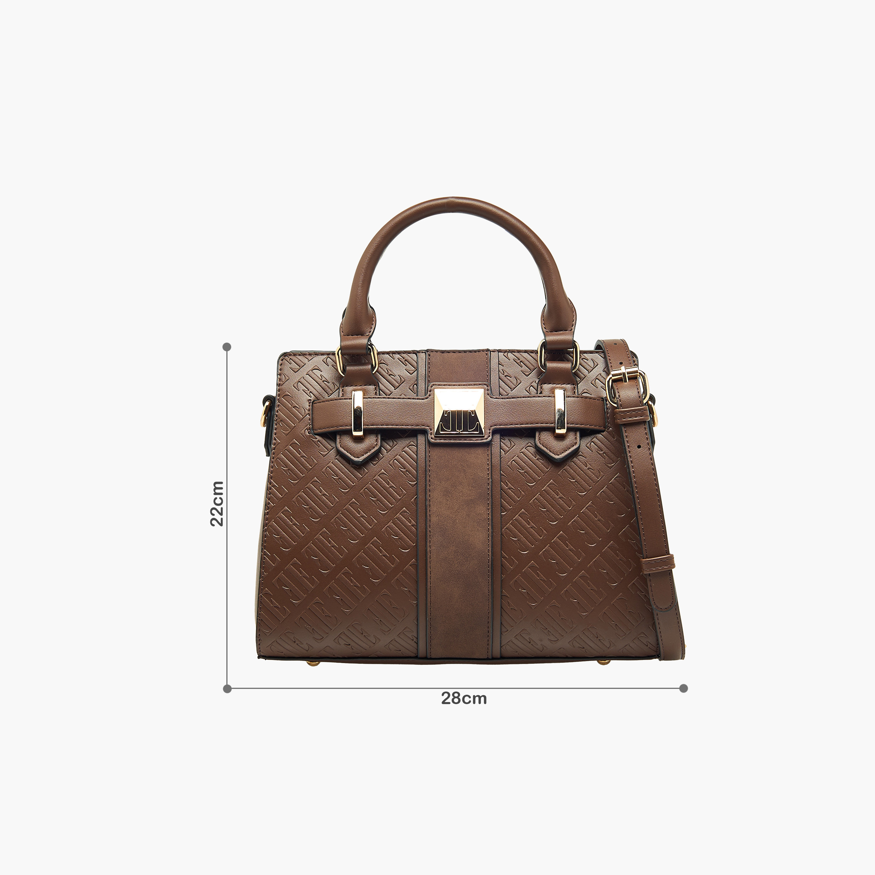شنطة توتي بحزام قابل للفصل وسحاب إغلاق ونقوش مونوجرام من إيل-women-bagsandwallets-handbags-image-2
