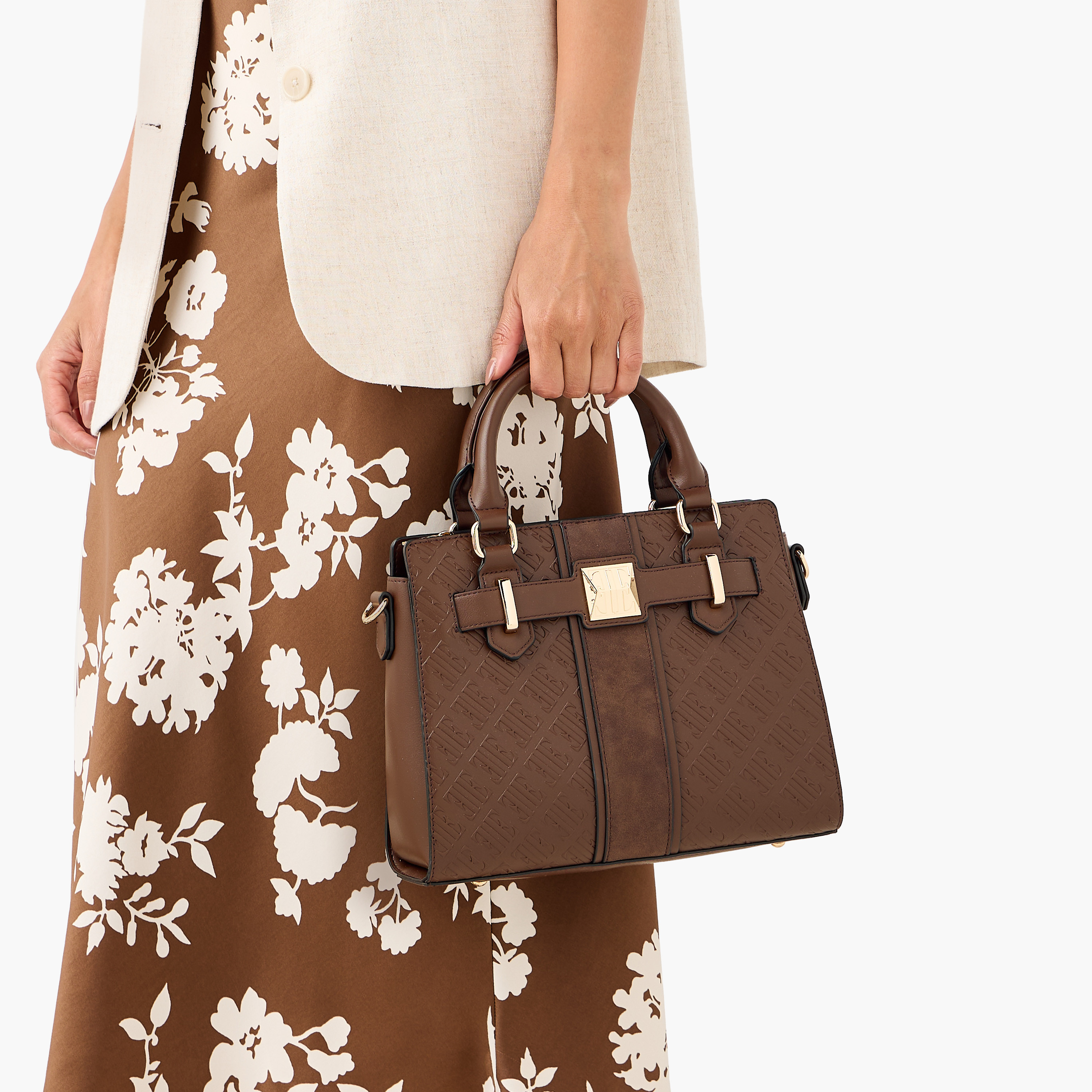 شنطة توتي بحزام قابل للفصل وسحاب إغلاق ونقوش مونوجرام من إيل-women-bagsandwallets-handbags-image-3