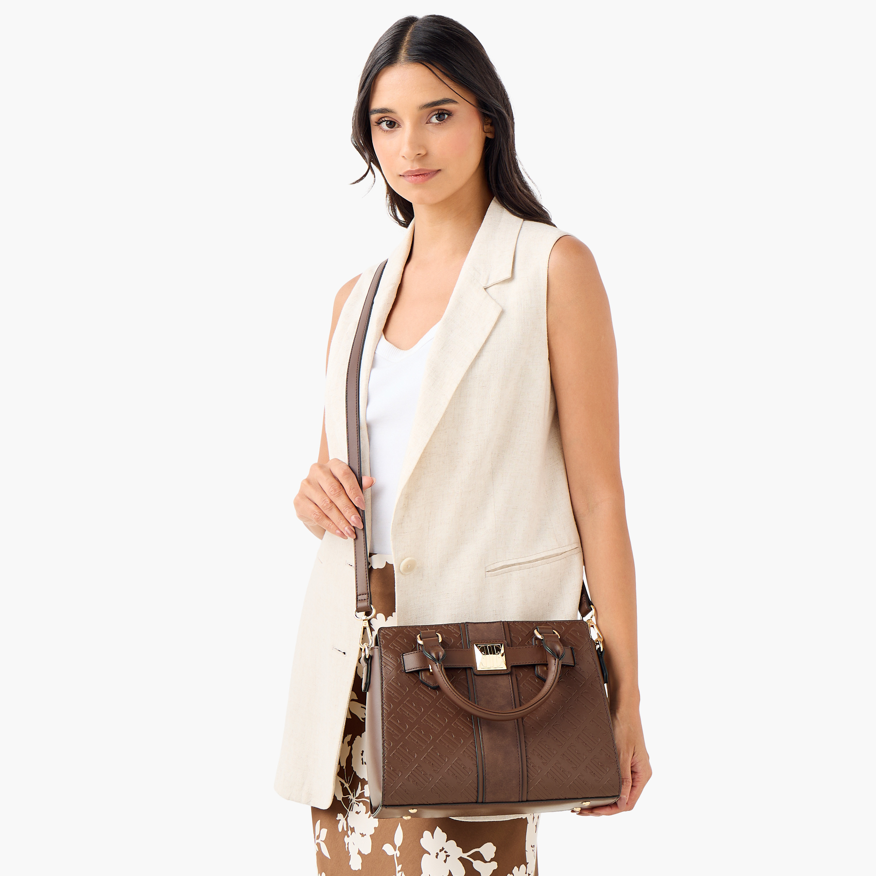 شنطة توتي بحزام قابل للفصل وسحاب إغلاق ونقوش مونوجرام من إيل-women-bagsandwallets-handbags-image-9