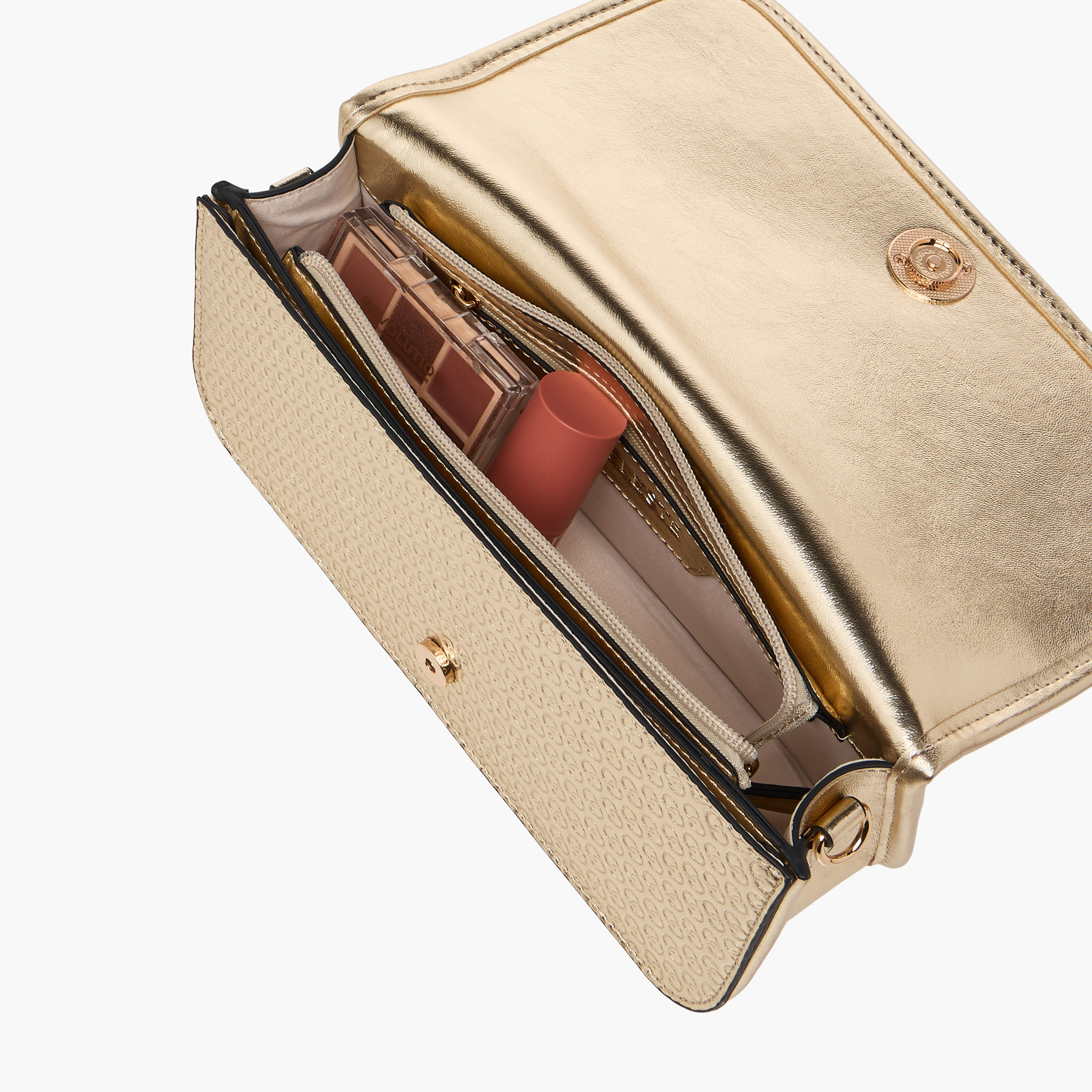 شنطة كتف بنقوش مونوجرام بارزة وحزام سلسلة من سيليست-women-bagsandwallets-handbags-image-10