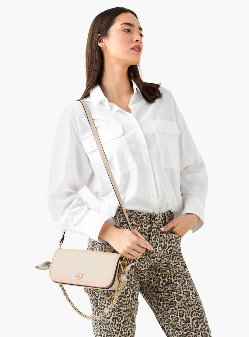 شنطة كروس بودي سادة بحزام قابل للفصل وطية إغلاق من سيليست-women-bagsandwallets-handbags-image-3