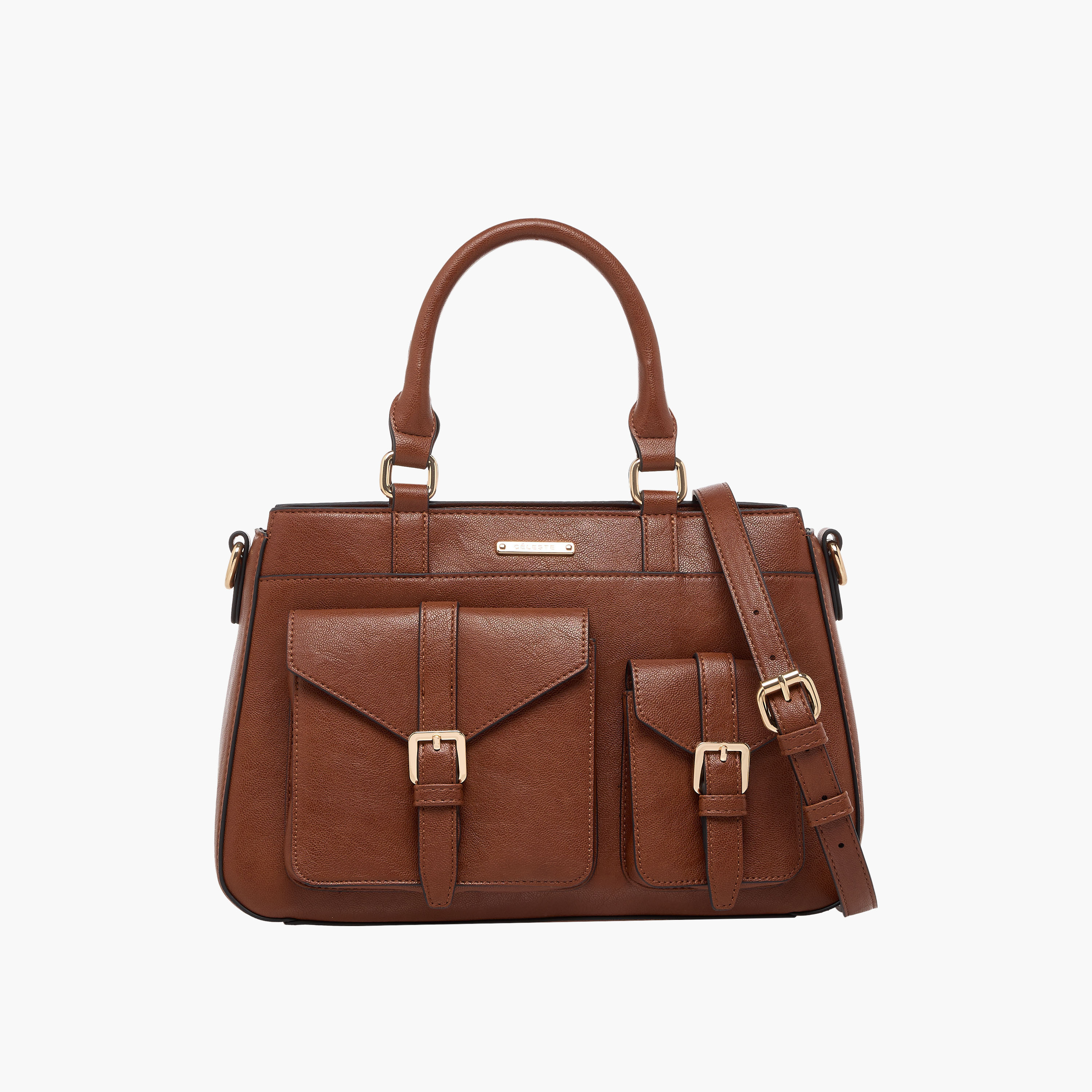 Celeste Solid Tote Bag with Detachable Strap and Zip Closure-women-bagsandwallets-handbags-image-1