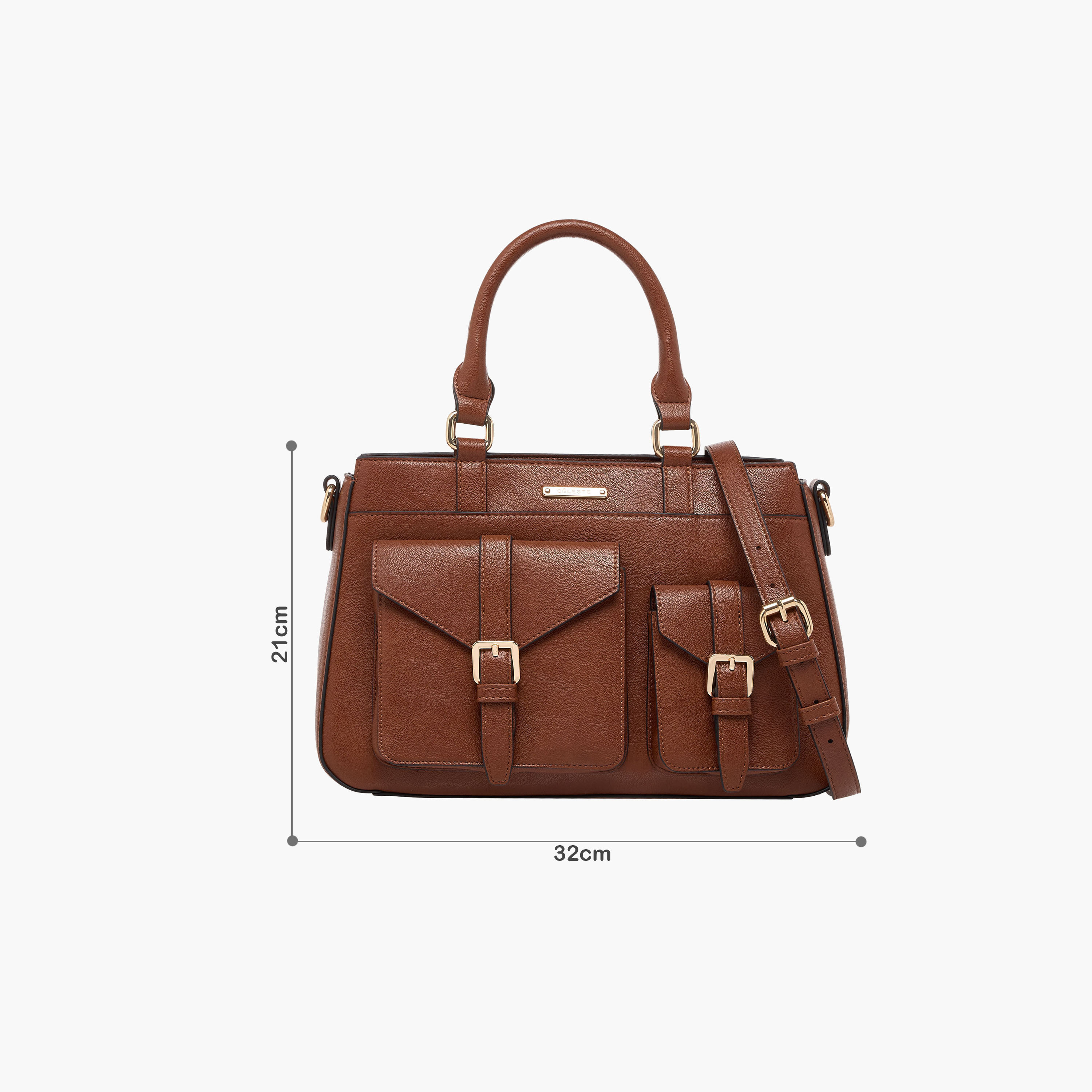 Celeste Solid Tote Bag with Detachable Strap and Zip Closure-women-bagsandwallets-handbags-image-2