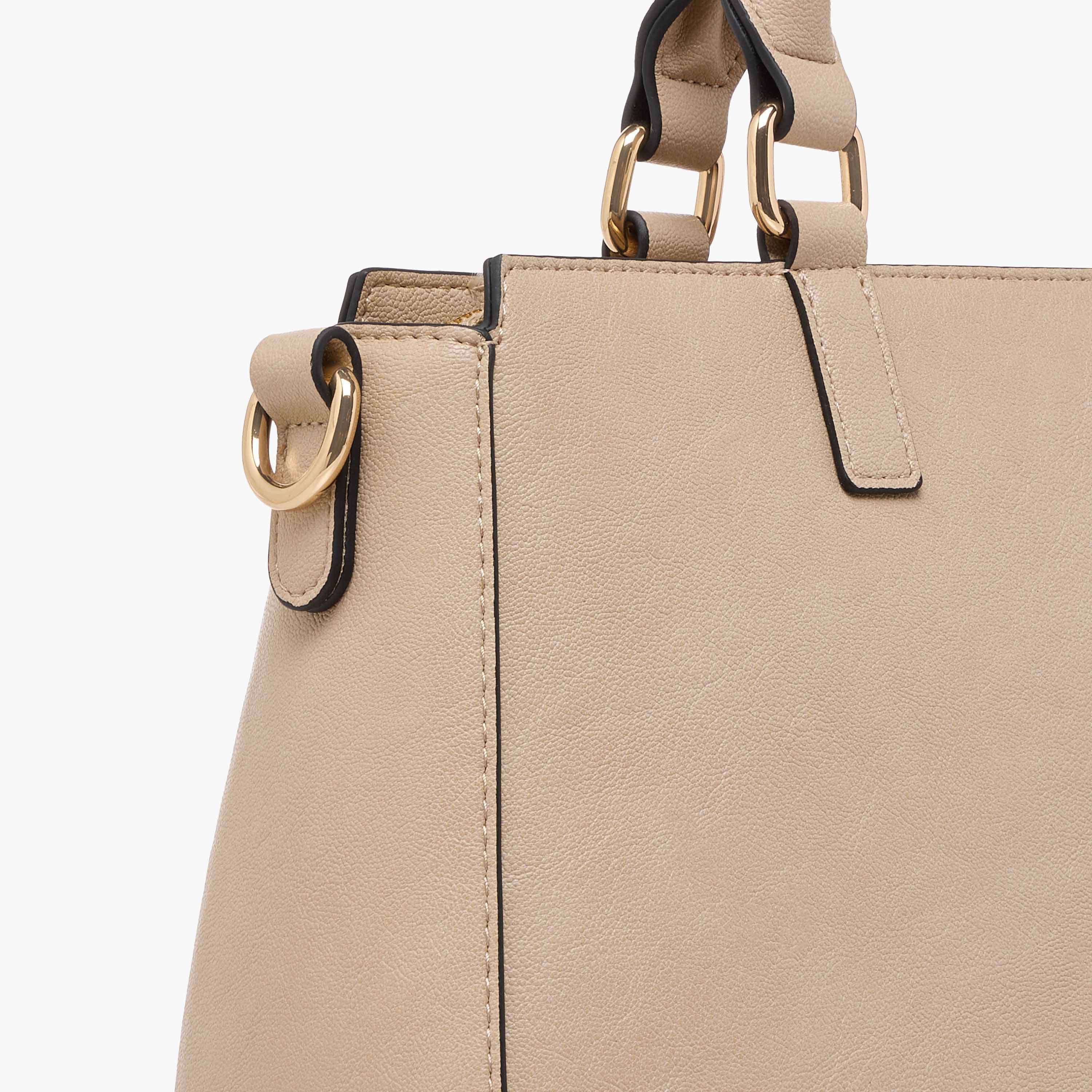 Celeste Solid Tote Bag with Detachable Strap and Zip Closure-women-bagsandwallets-handbags-image-7