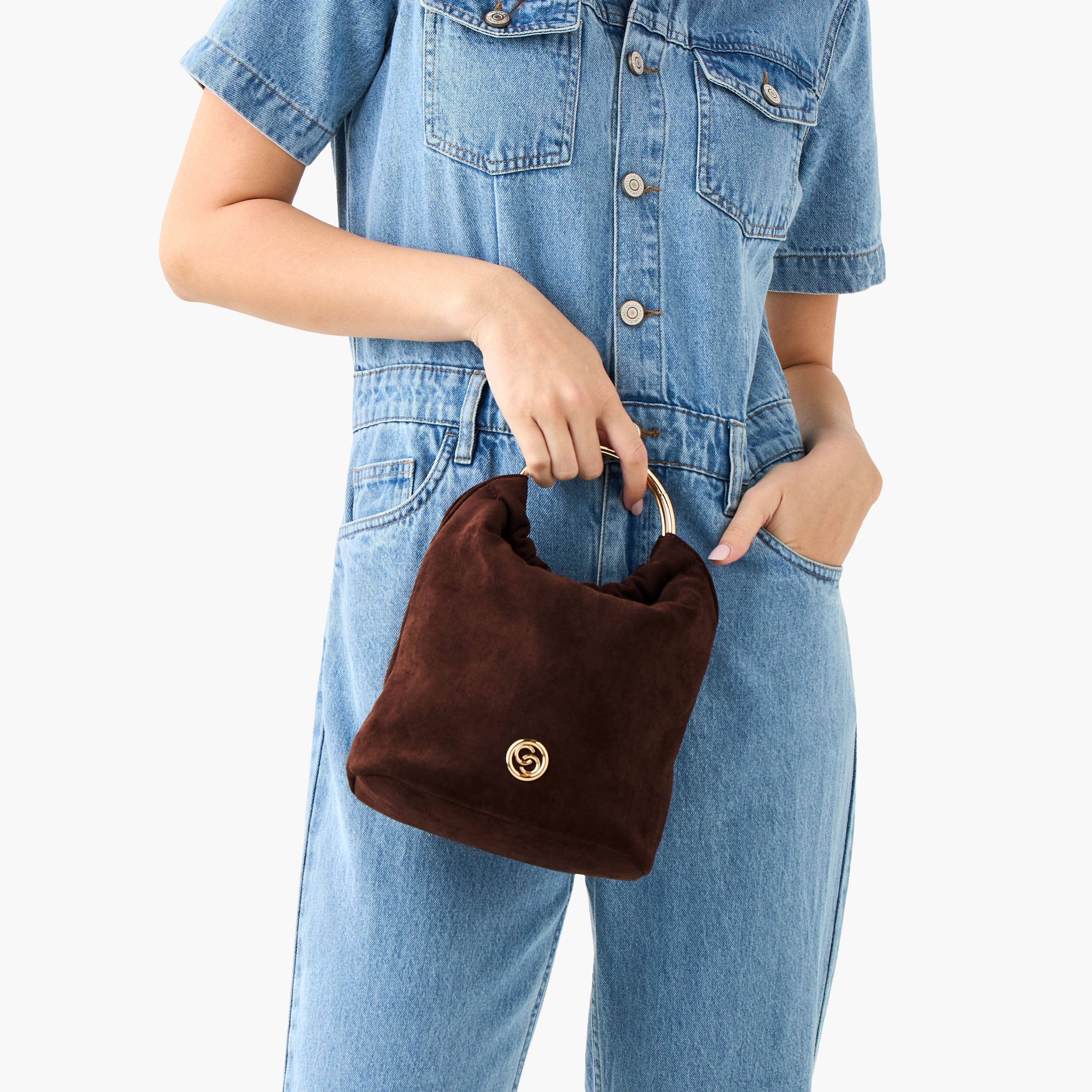 شنطة كروس بودي سادة بحزام سلسلة قابل للفصل وزر إغلاق من سيليست-women-bagsandwallets-handbags-image-8