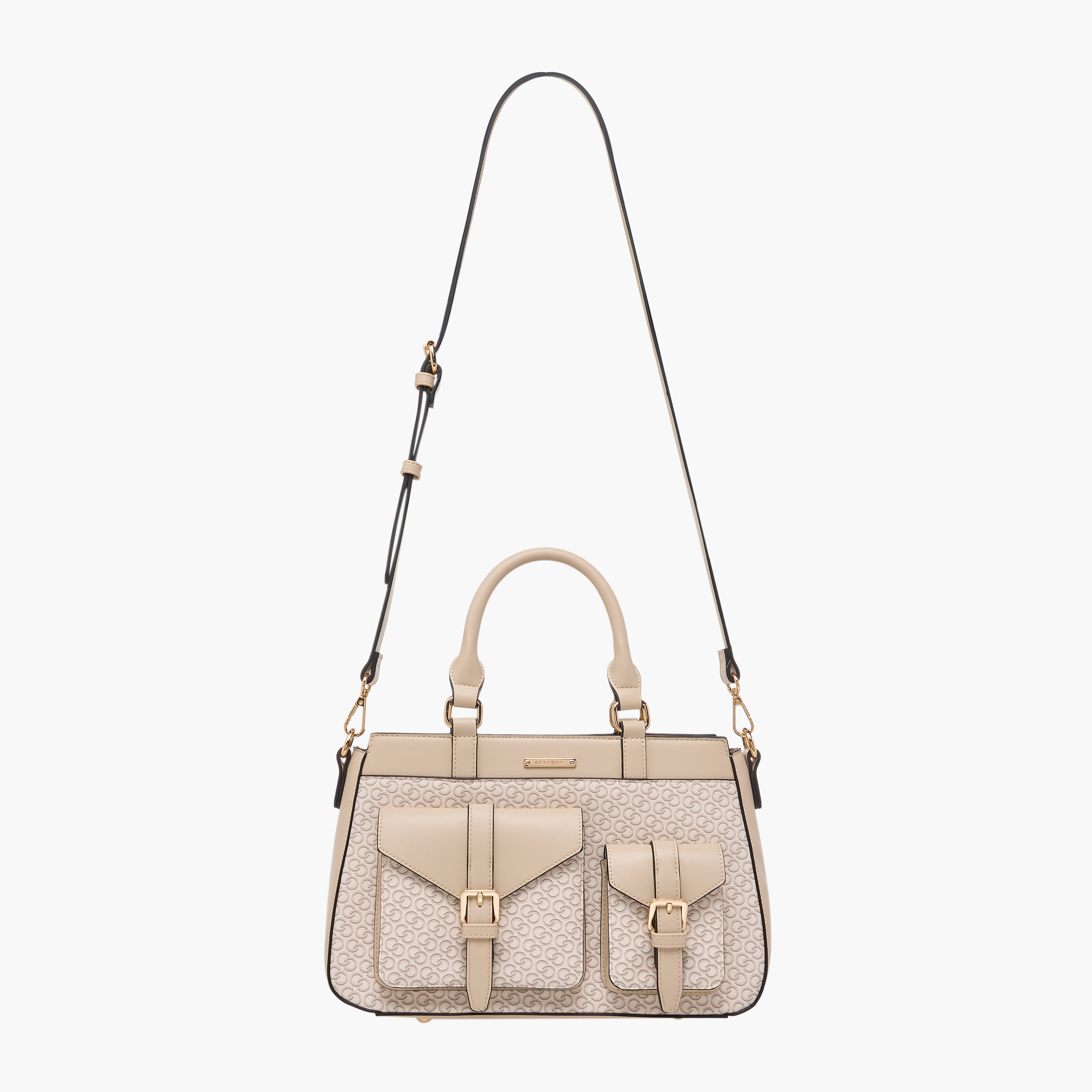 Celeste Monogram Print Tote Bag with Detachable Strap and Zip Closure-women-bagsandwallets-handbags-image-4