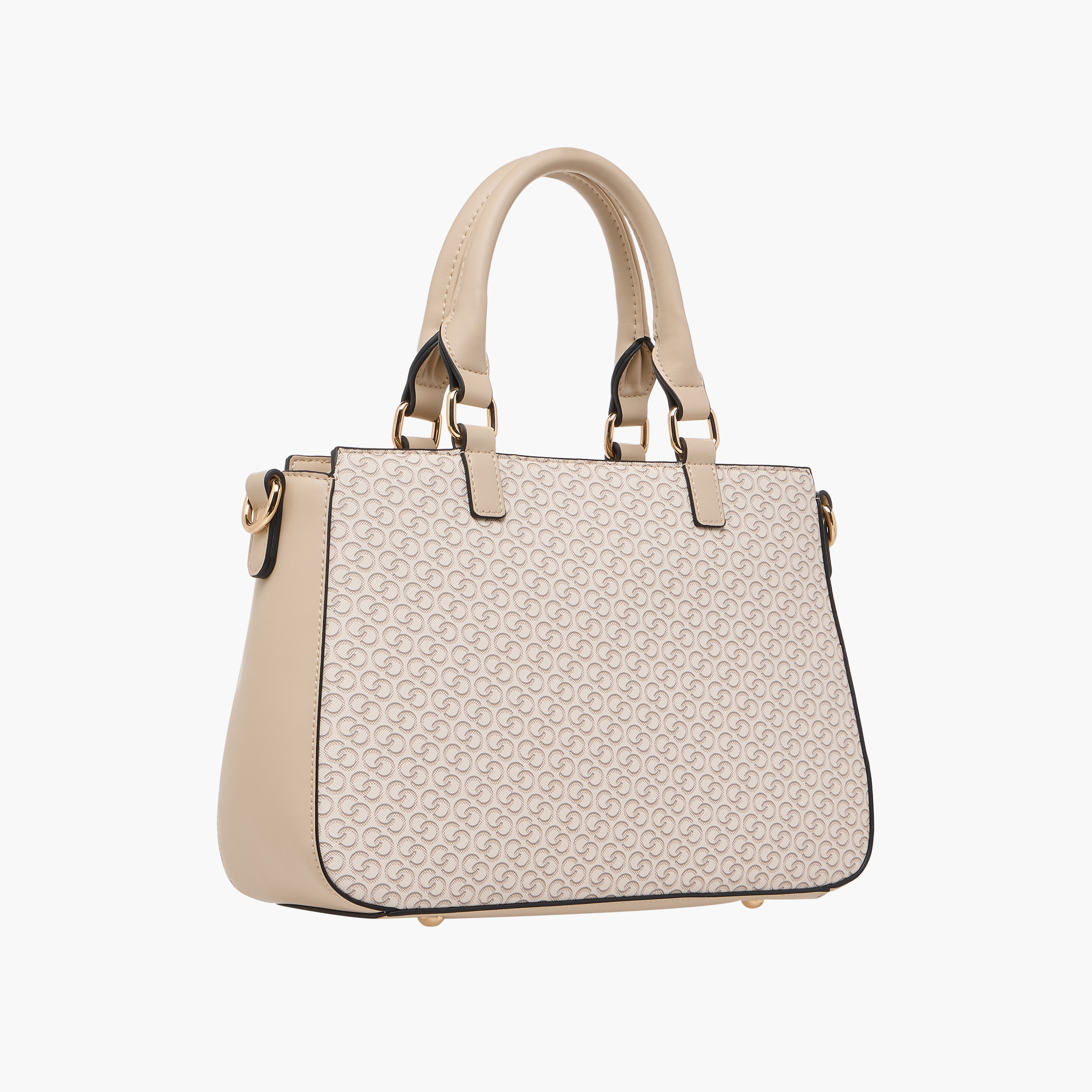 Celeste Monogram Print Tote Bag with Detachable Strap and Zip Closure-women-bagsandwallets-handbags-image-5