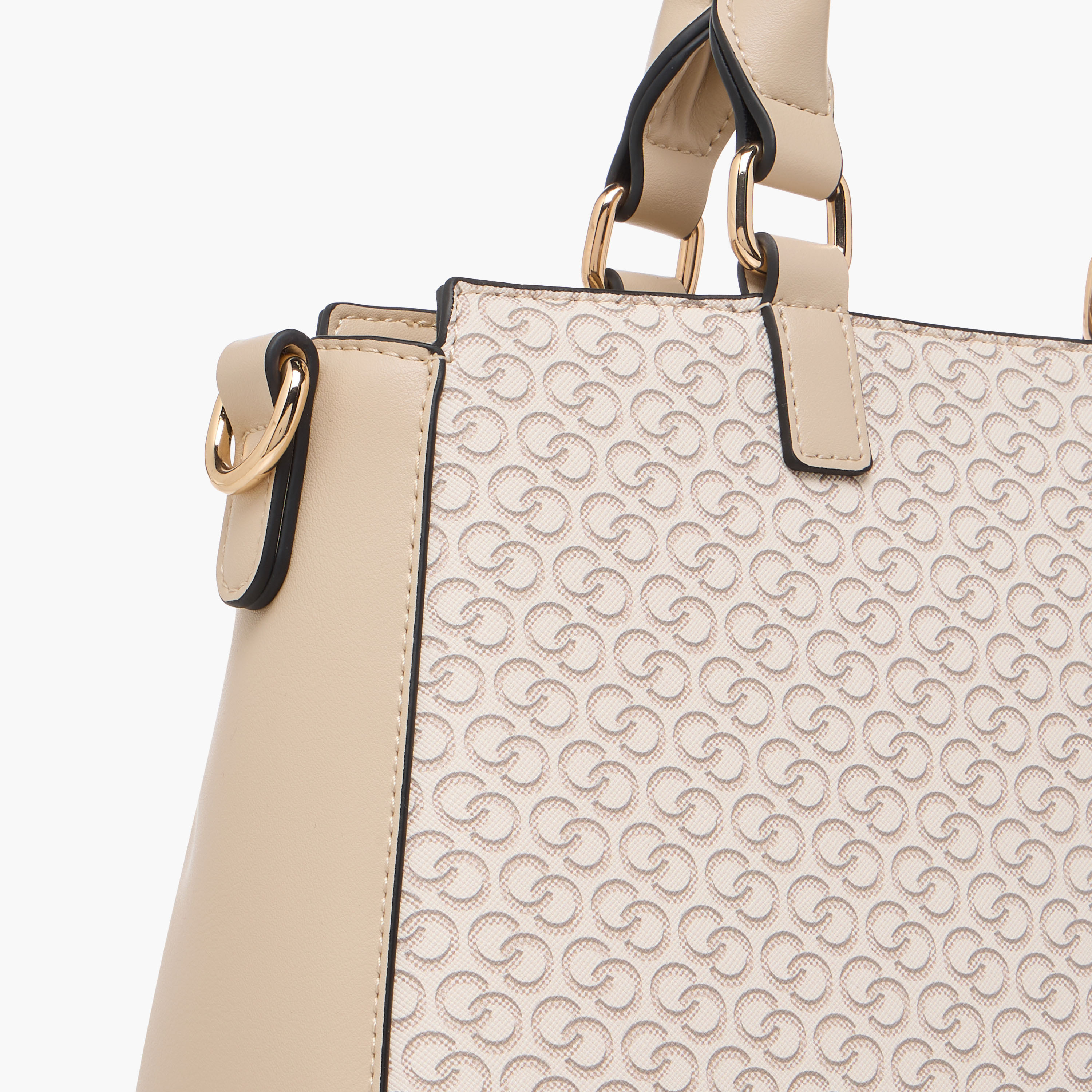 Celeste Monogram Print Tote Bag with Detachable Strap and Zip Closure-women-bagsandwallets-handbags-image-7