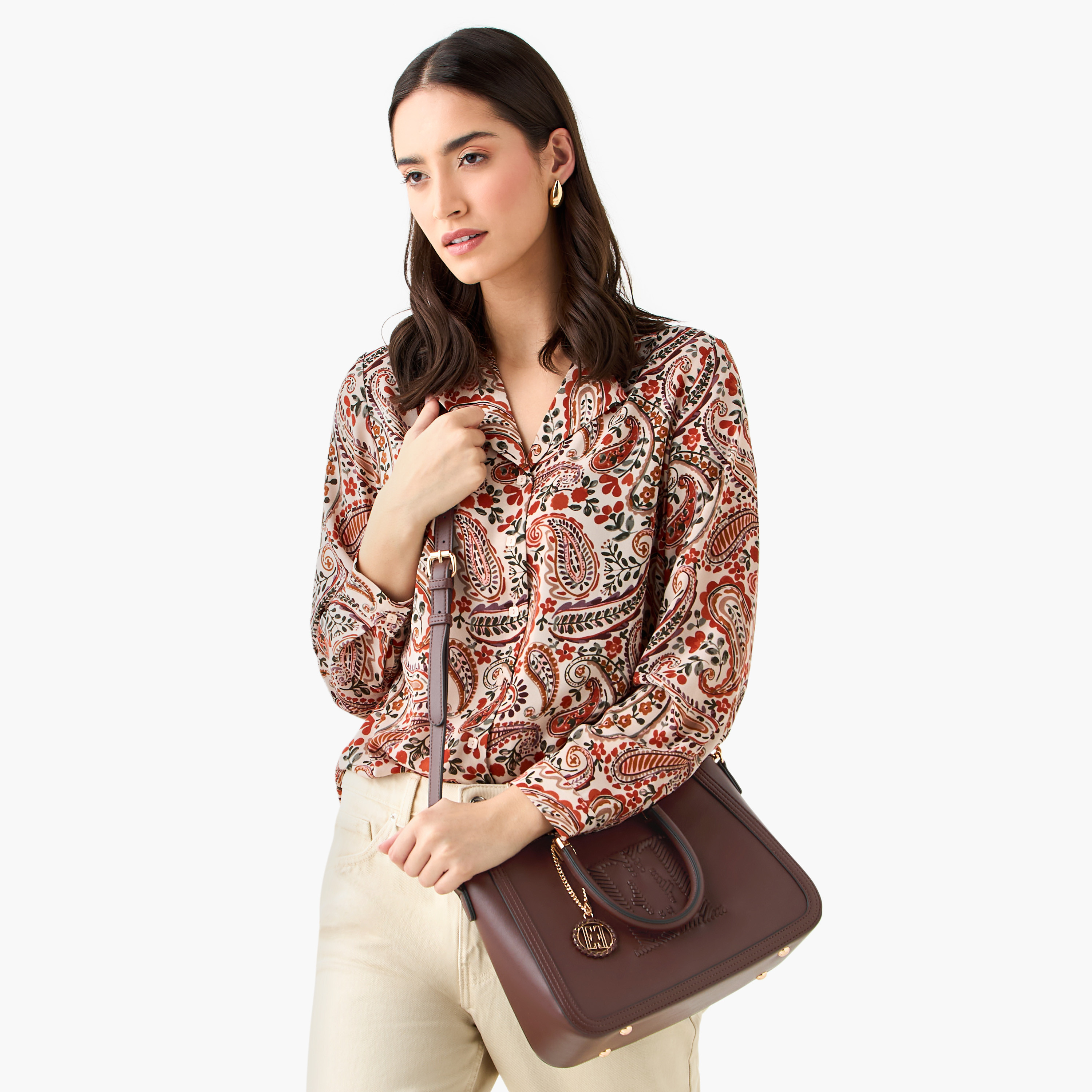 Elle Stitch Detail Tote Bag with Zip Closure-women-bagsandwallets-handbags-image-3