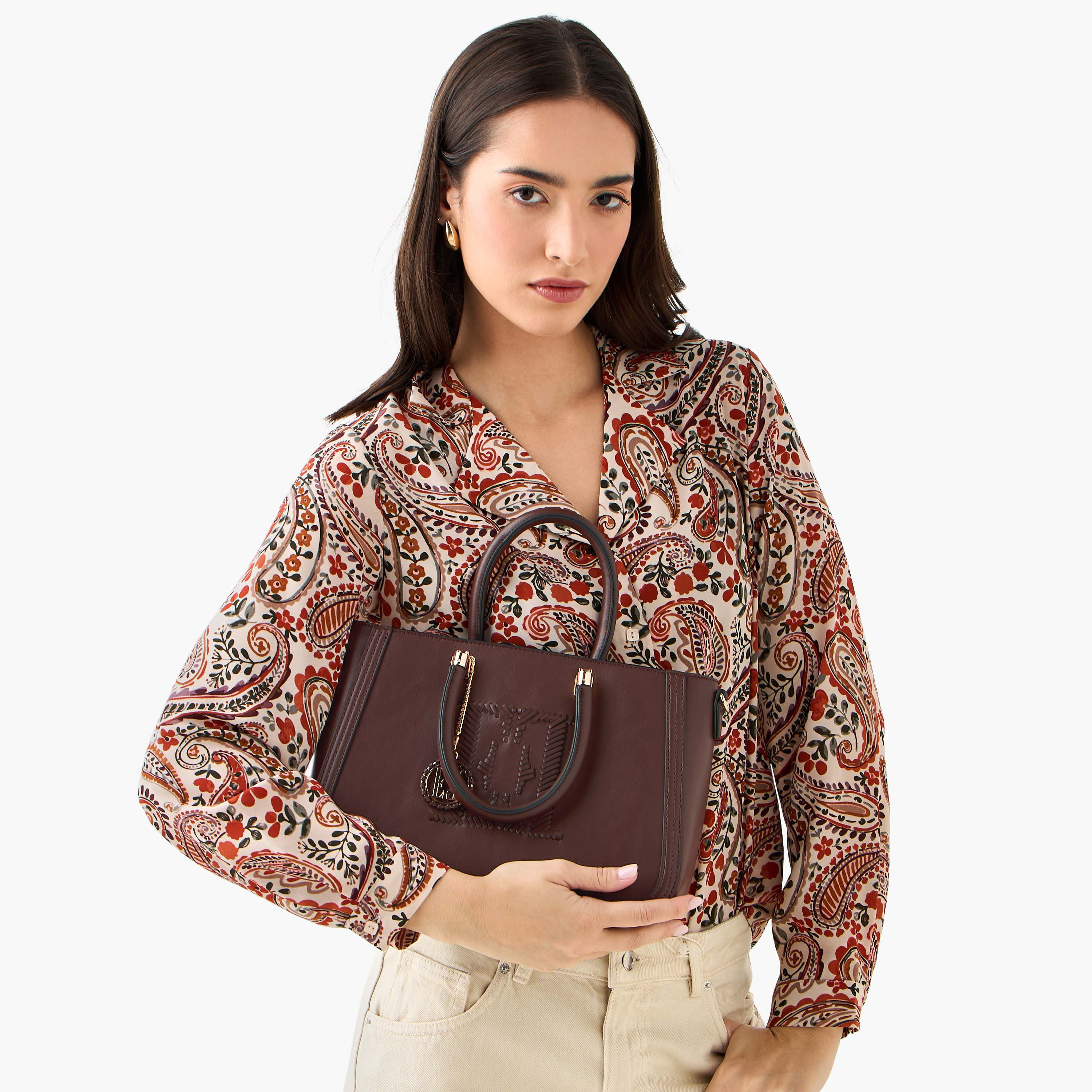 Elle Stitch Detail Tote Bag with Zip Closure-women-bagsandwallets-handbags-image-9