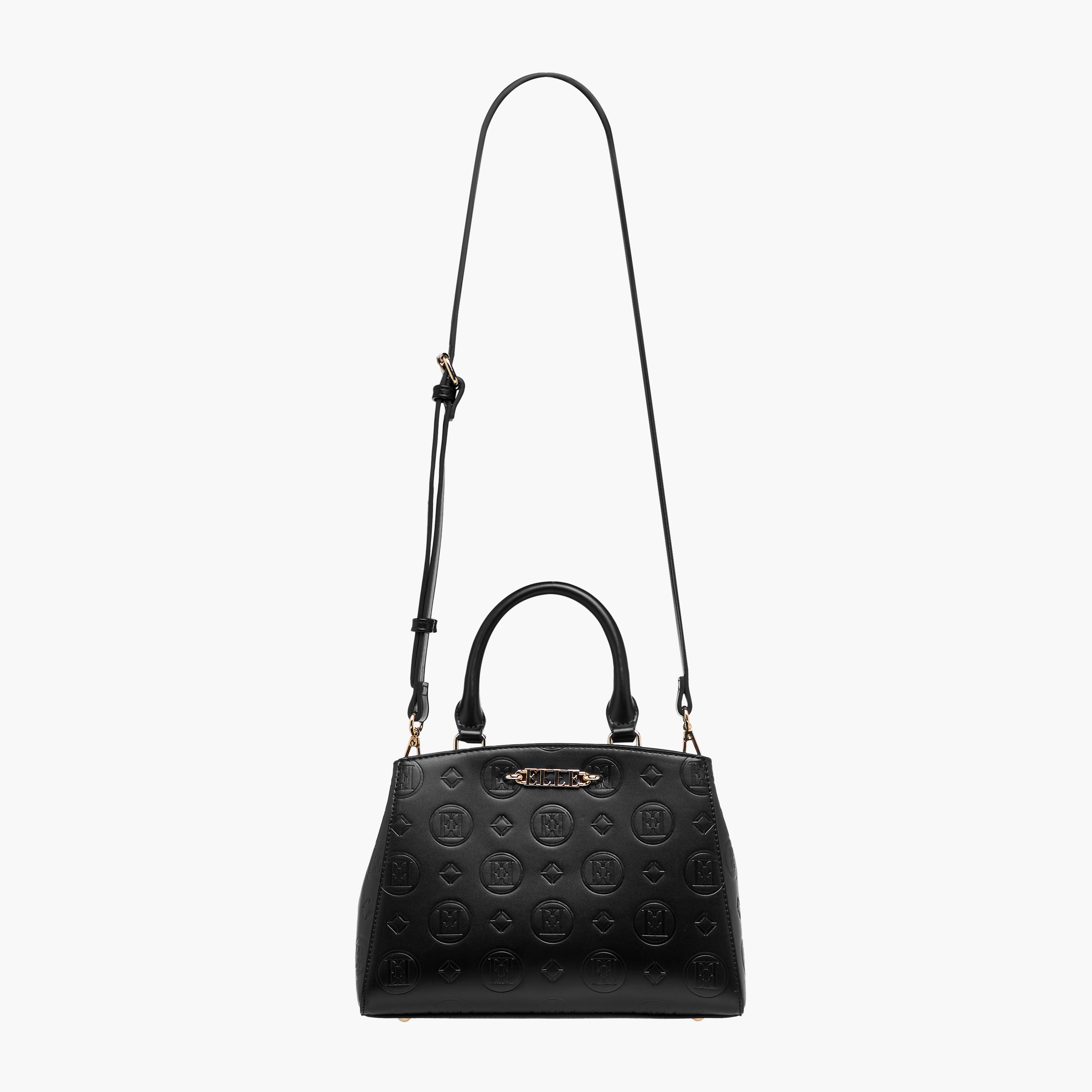 Elle Monogram Embossed Tote Bag with Double Handle-women-bagsandwallets-handbags-image-4