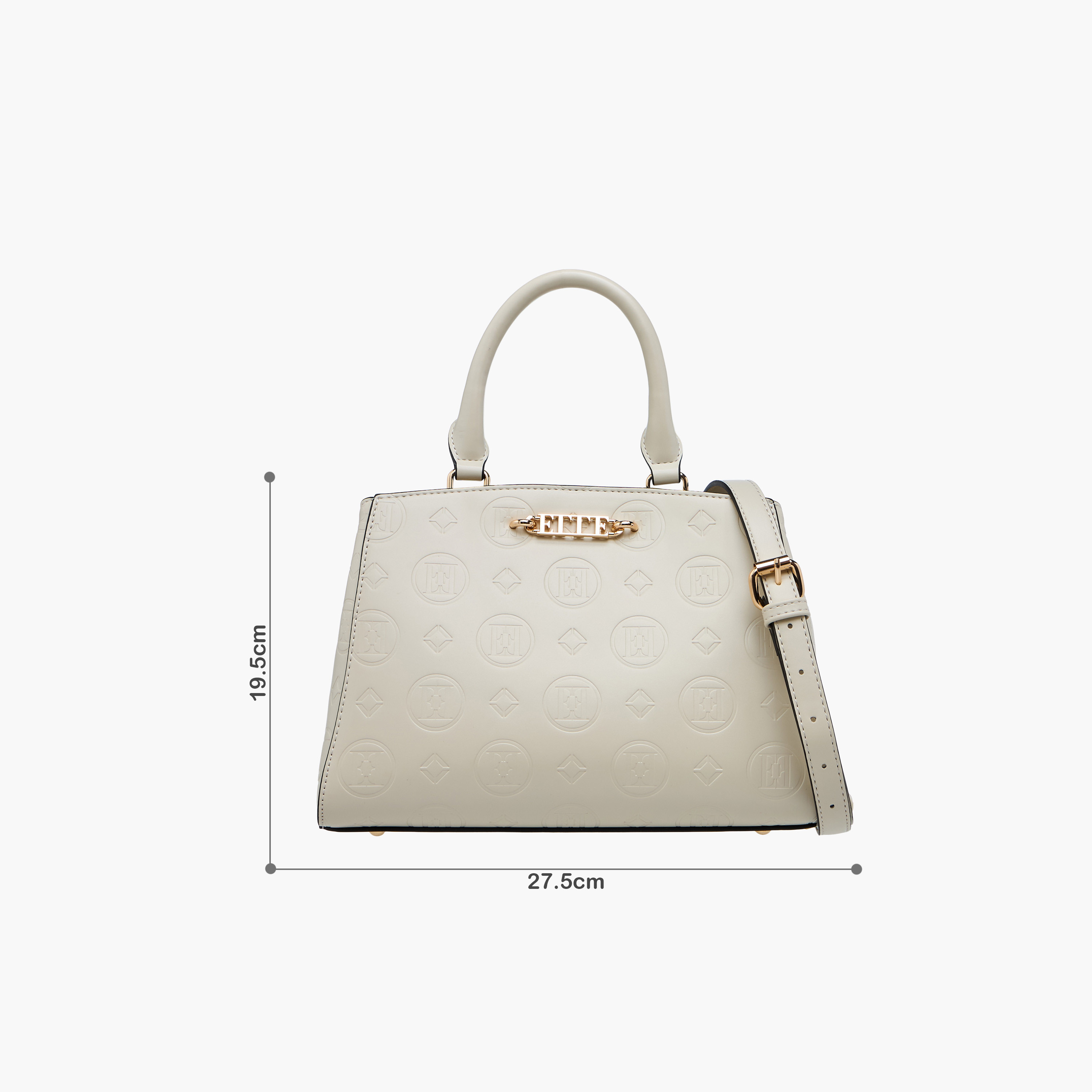 Elle Monogram Embossed Tote Bag with Double Handle-women-bagsandwallets-handbags-image-2