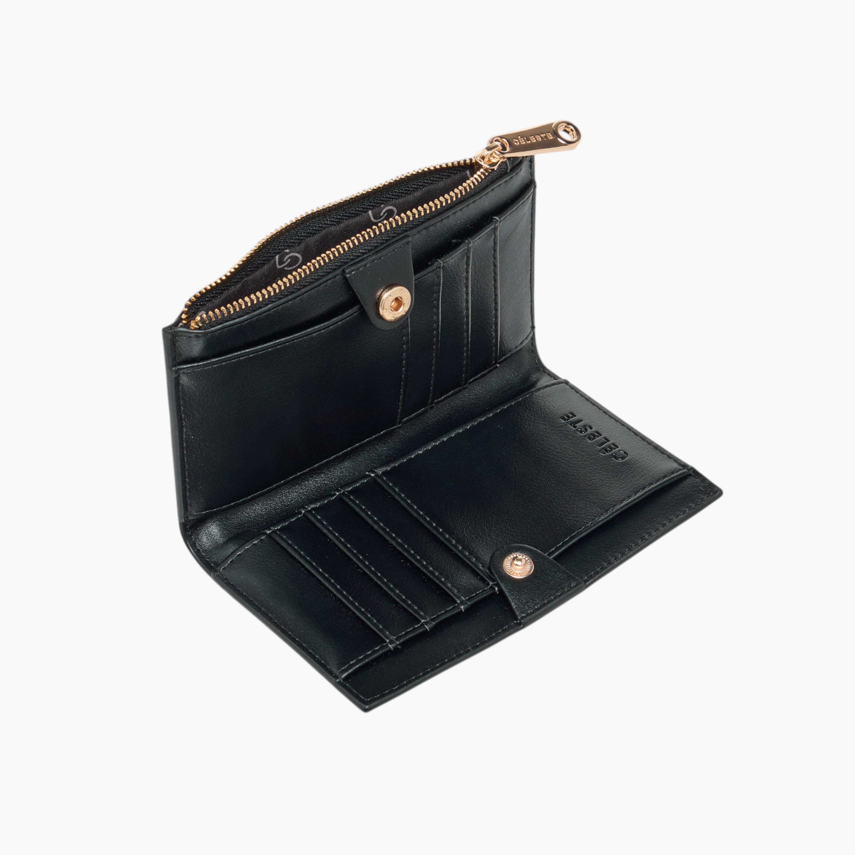 محفظة بارزة الملمس بطية ثنائية مع زر إغلاق مغناطيسي من سيليست-women-bagsandwallets-wallets-image-5