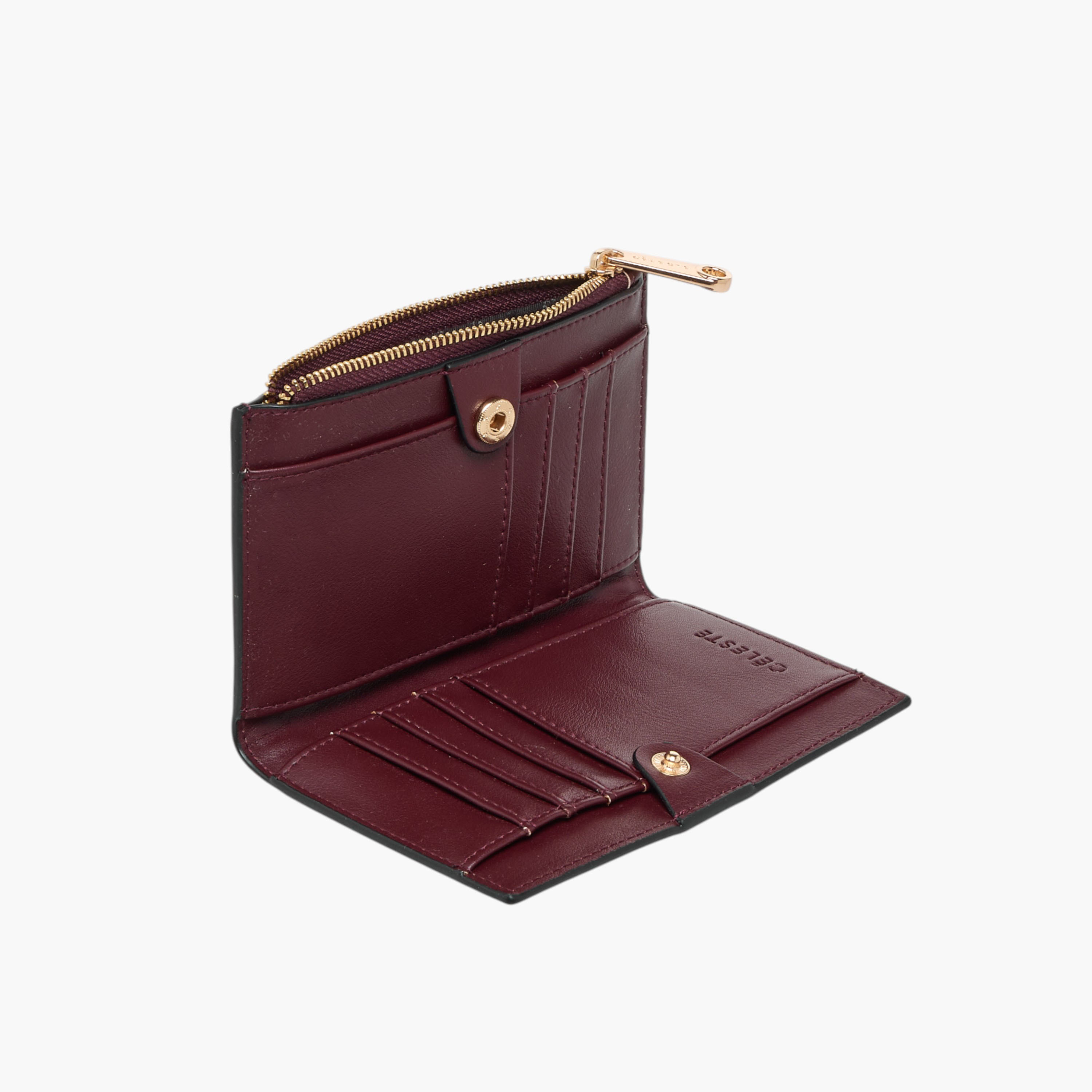 محفظة بارزة الملمس بطية ثنائية مع زر إغلاق مغناطيسي من سيليست-women-bagsandwallets-wallets-image-5