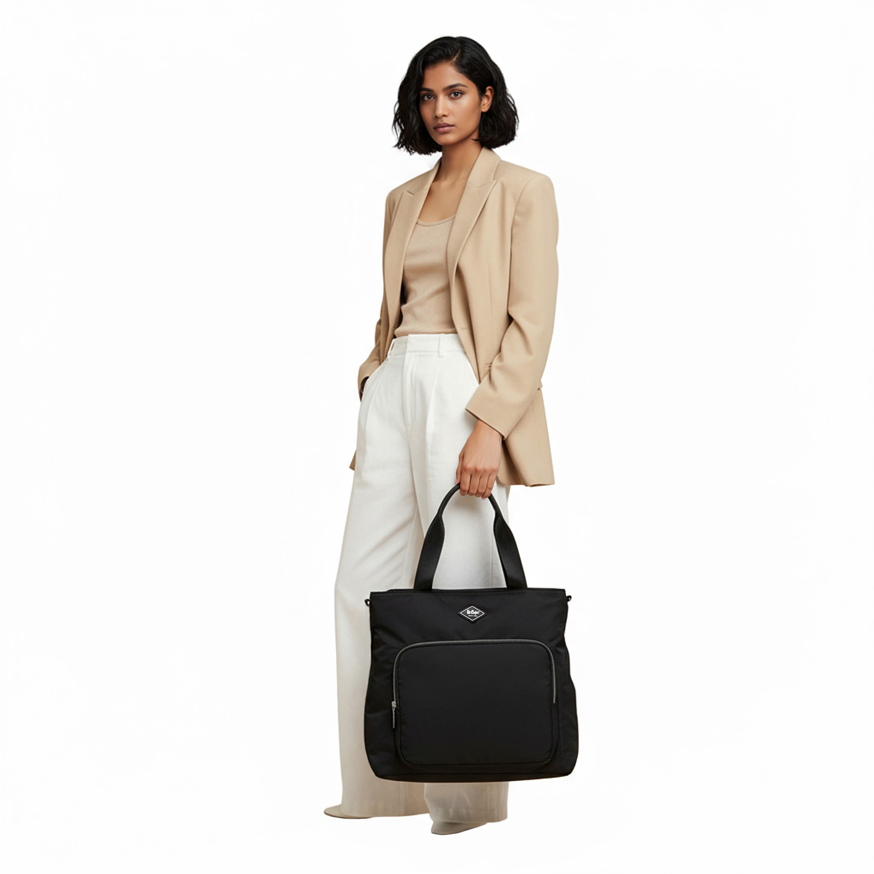 Lee Cooper Solid Tote Bag with Double Handle-women-bagsandwallets-handbags-image-2